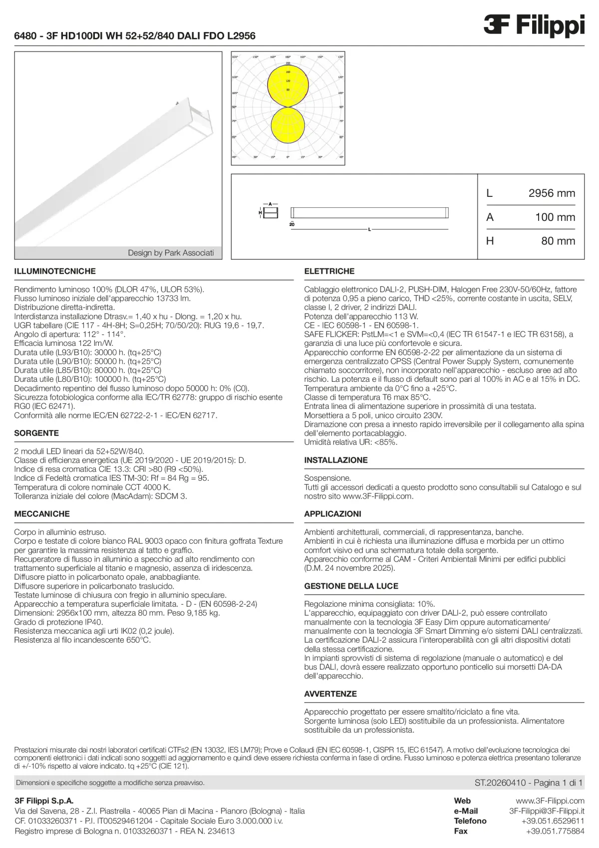 6480 - 3F HD100DI WH 52+52-840 DALI FDO L2956 - Datasheet - it