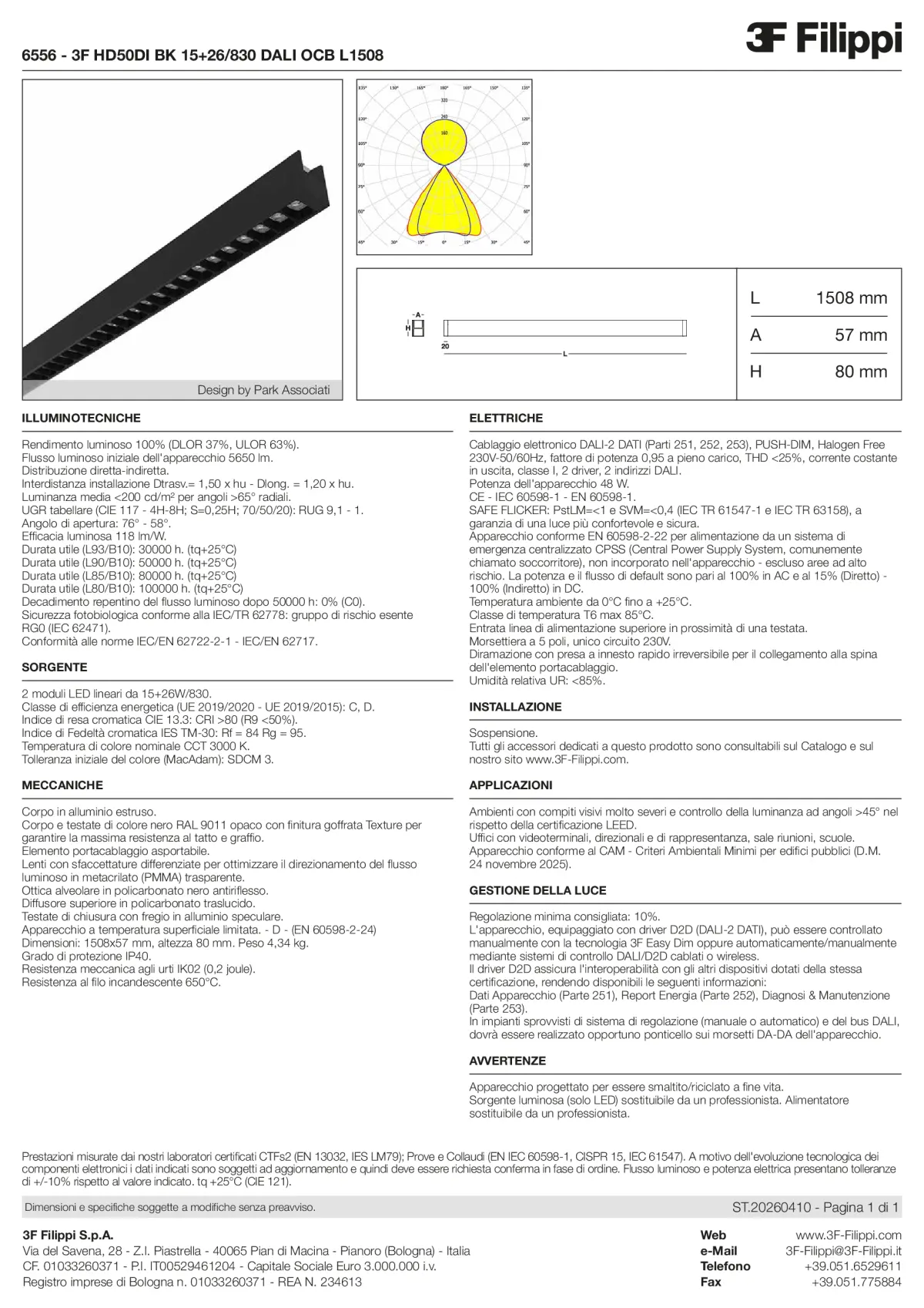 6556 - 3F HD50DI BK 15+26-830 DALI OCB L1508 - Datasheet - it