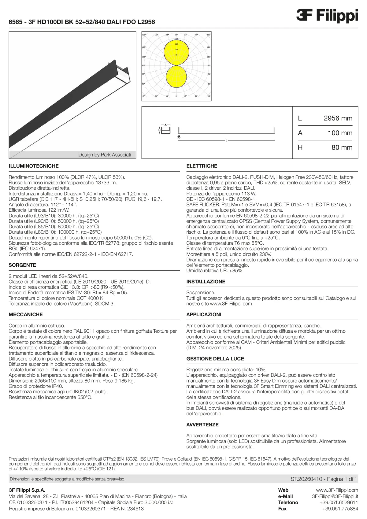 6565 - 3F HD100DI BK 52+52-840 DALI FDO L2956 - Datasheet - it
