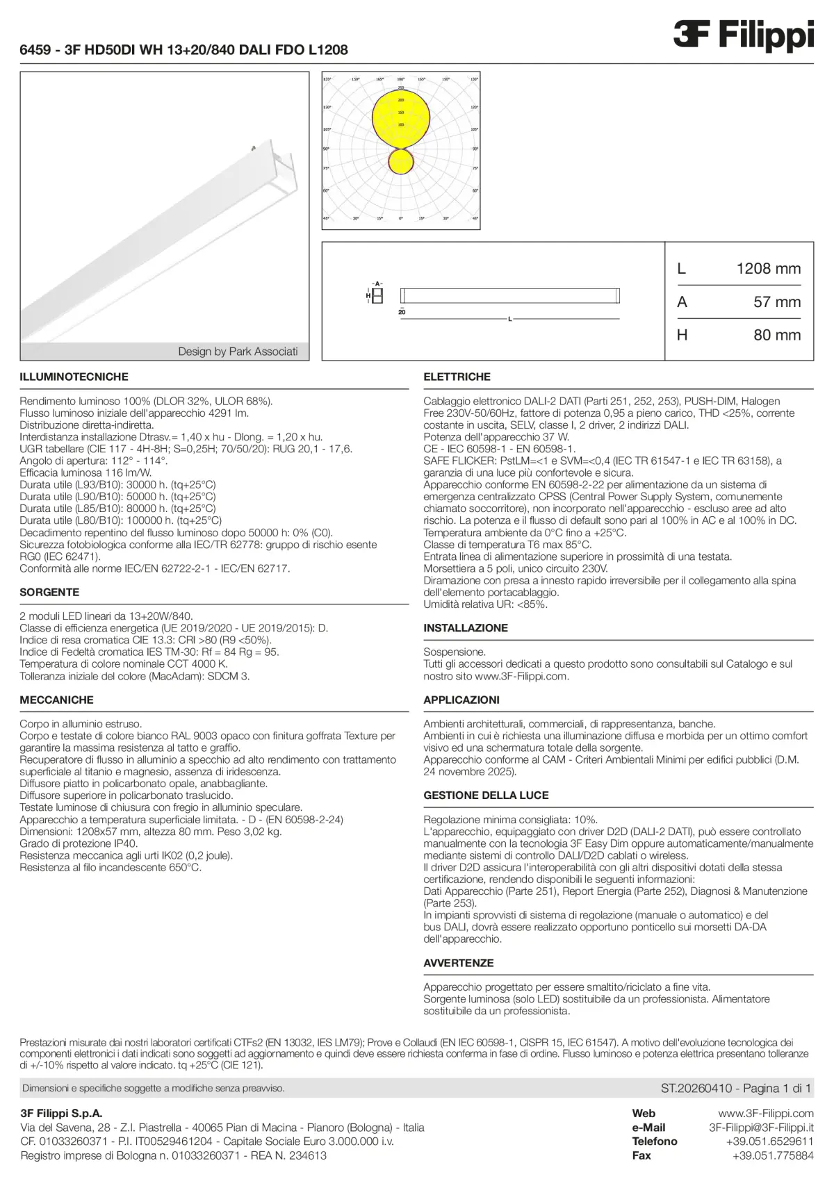 6459 - 3F HD50DI WH 13+20-840 DALI FDO L1208 - Datasheet - it