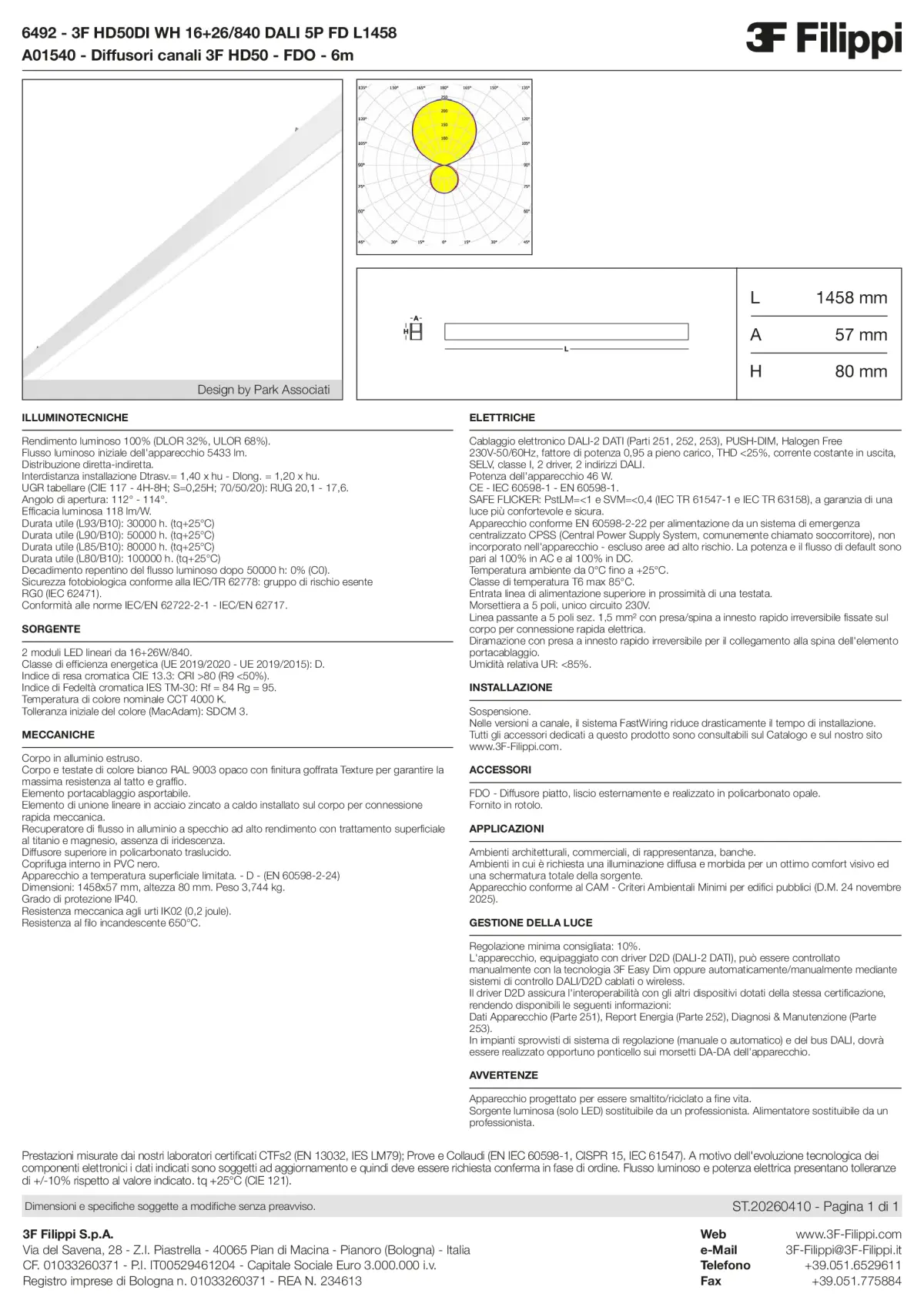 6492+A01540 - 3F HD50DI WH 16+26-840 DALI 5P FD L1458 + FDO - Datasheet - it