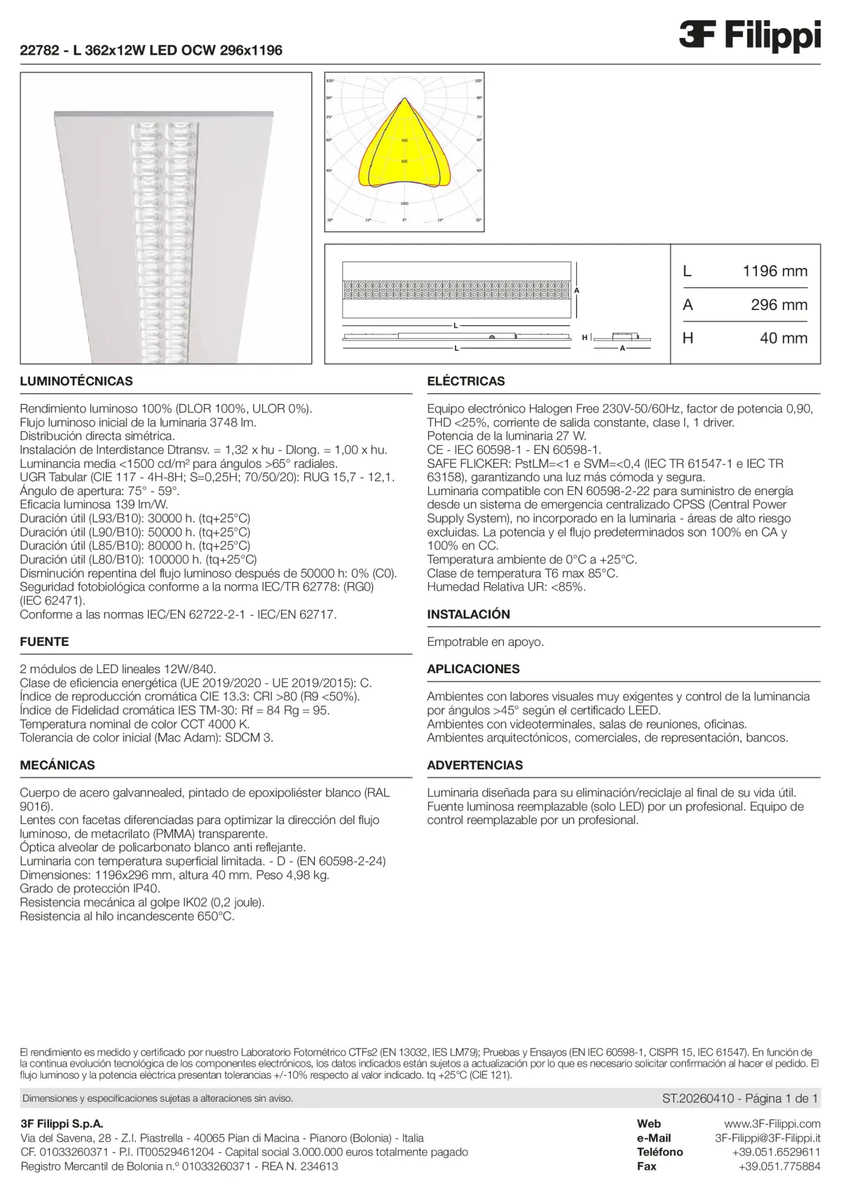 22782 - L 362x12W LED OCW 296x1196 - Datasheet - es