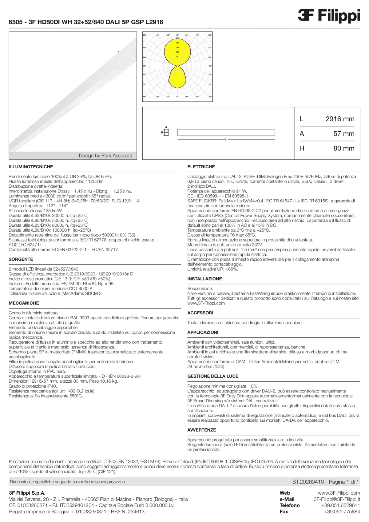 6505 - 3F HD50DI WH 32+52-840 DALI 5P GSP L2916 - Datasheet - it