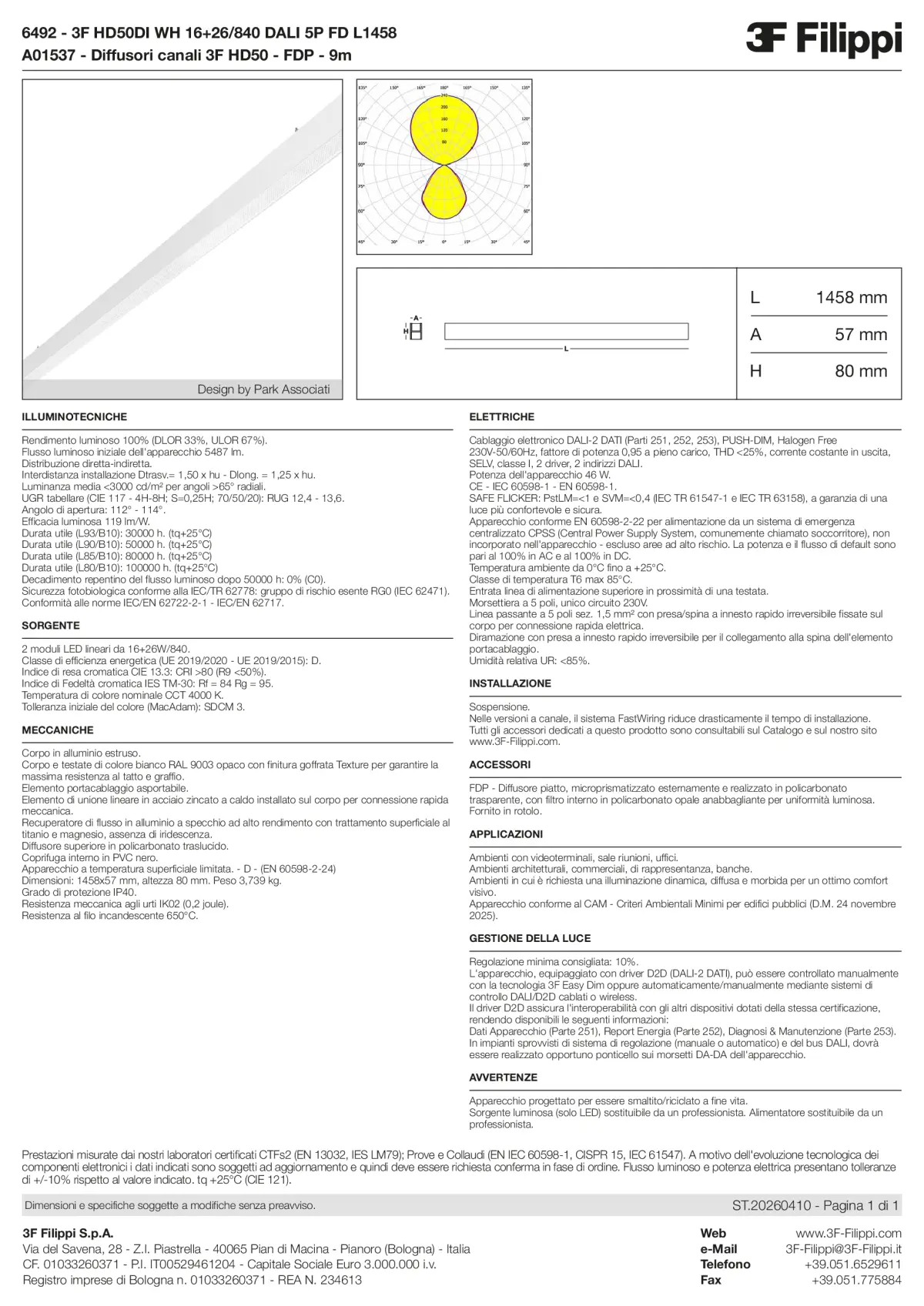 6492+A01537 - 3F HD50DI WH 16+26-840 DALI 5P FD L1458 + FDP - Datasheet - it