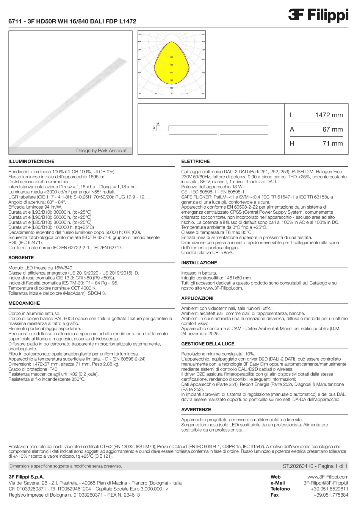 6711 - 3F HD50R WH 16-840 DALI FDP L1472 - Datasheet - it