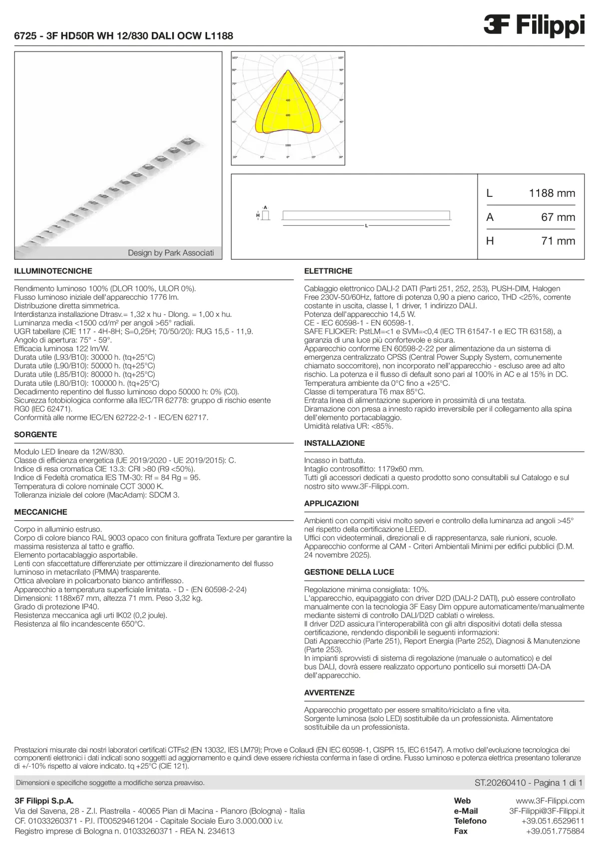 6725 - 3F HD50R WH 12-830 DALI OCW L1188 - Datasheet - it