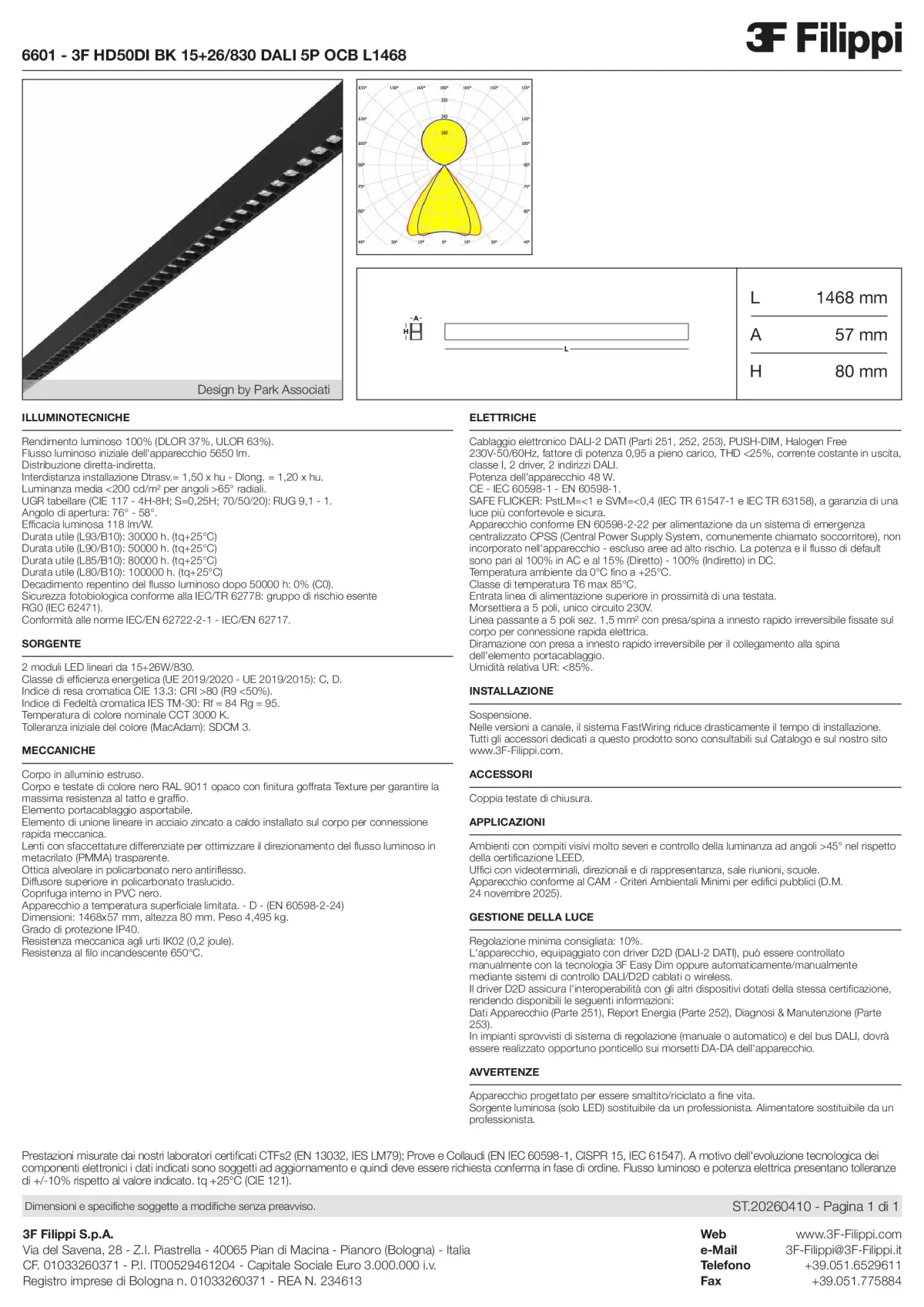 6601 - 3F HD50DI BK 15+26-830 DALI 5P OCB L1468 - Datasheet - it