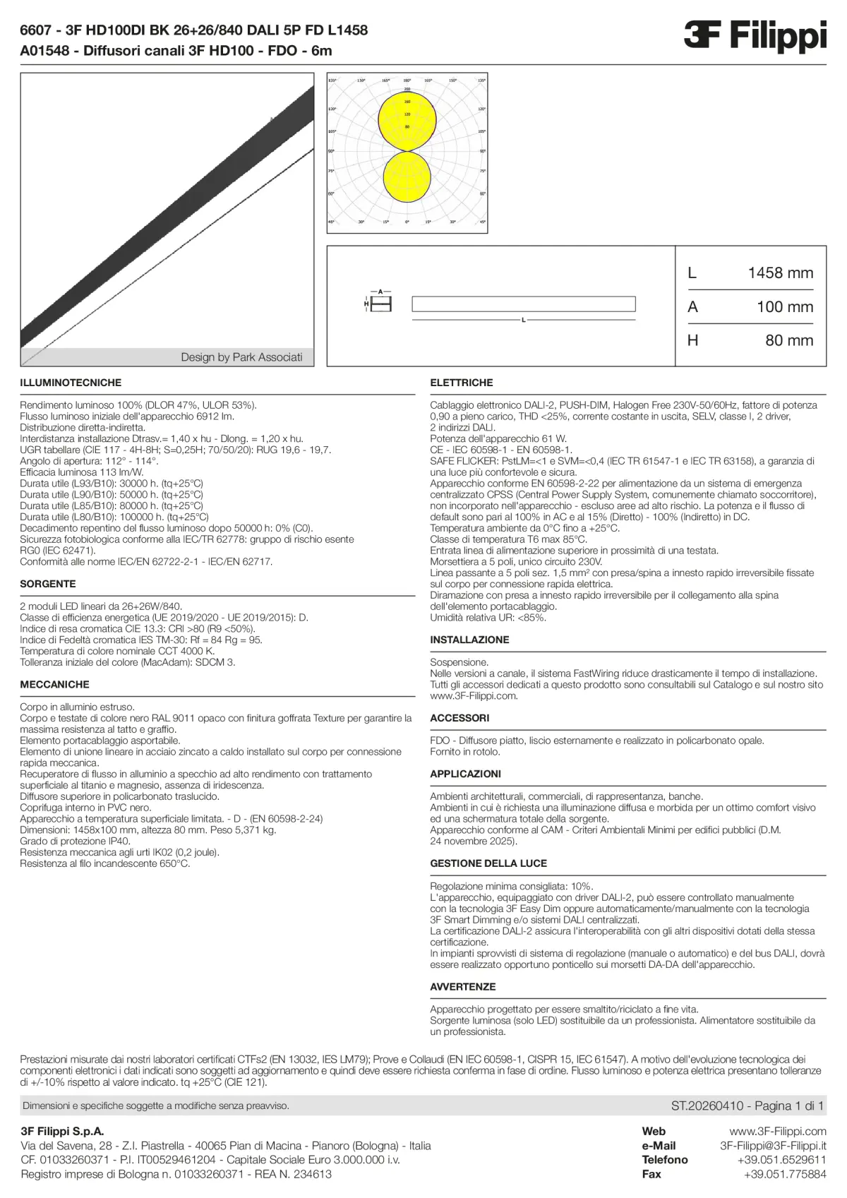 6607+A01548 - 3F HD100DI BK 26+26-840 DALI 5P FD L1458 + FDO - Datasheet - it