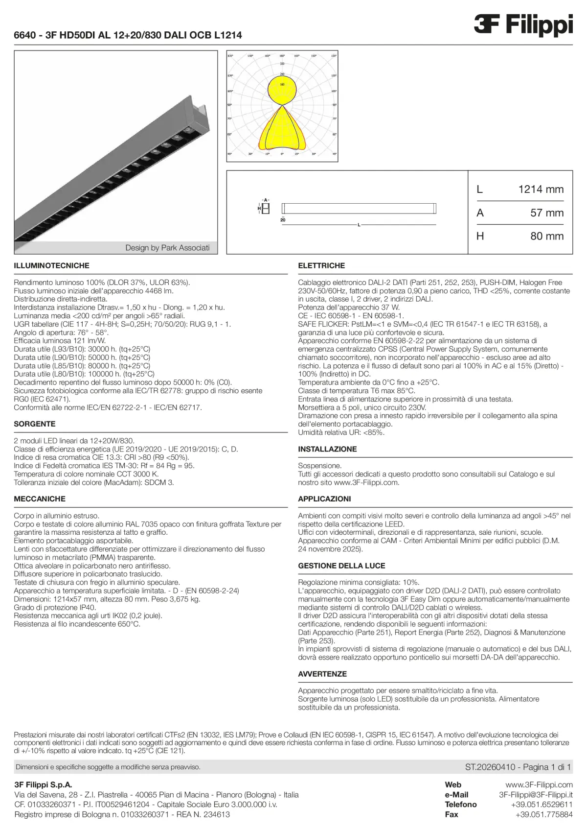 6640 - 3F HD50DI AL 12+20-830 DALI OCB L1214 - Datasheet - it