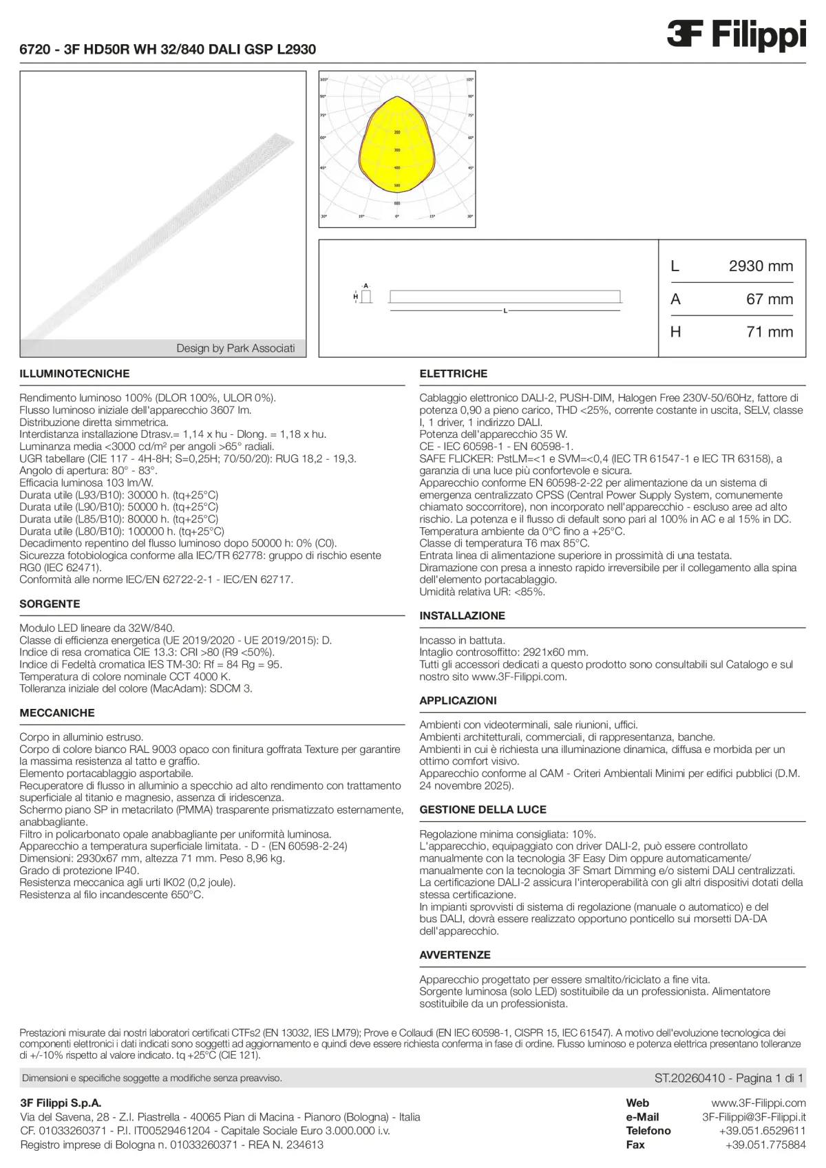 6720 - 3F HD50R WH 32-840 DALI GSP L2930 - Datasheet - it