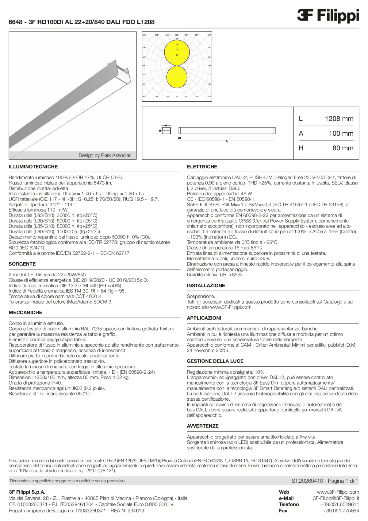 6648 - 3F HD100DI AL 22+20-840 DALI FDO L1208 - Datasheet - it