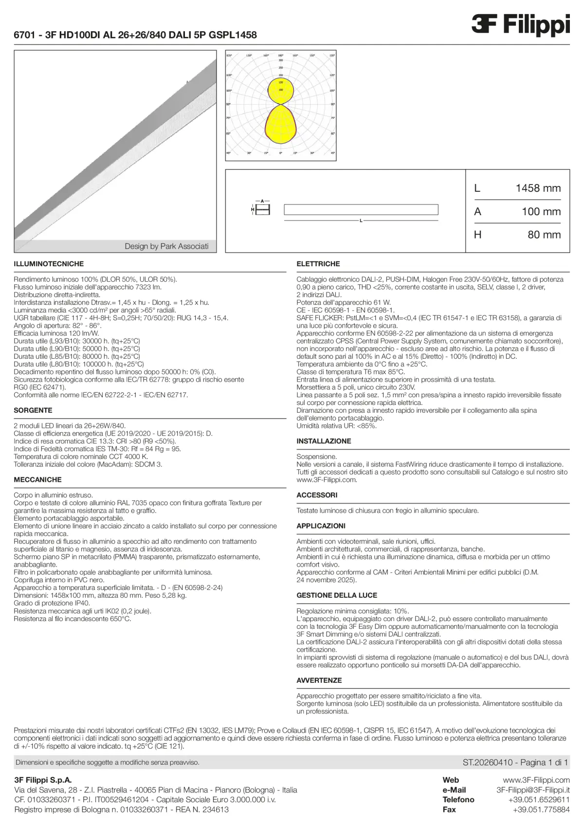 6701 - 3F HD100DI AL 26+26-840 DALI 5P GSPL1458 - Datasheet - it