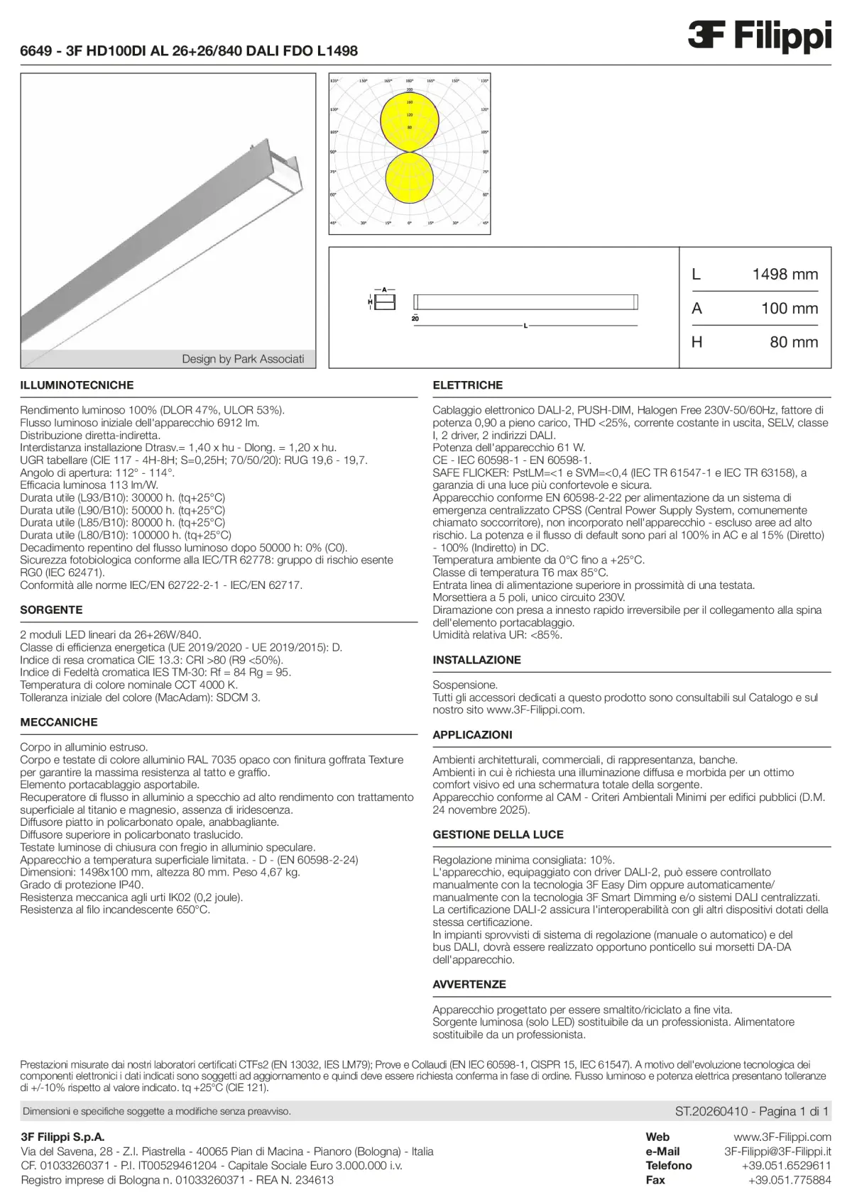6649 - 3F HD100DI AL 26+26-840 DALI FDO L1498 - Datasheet - it