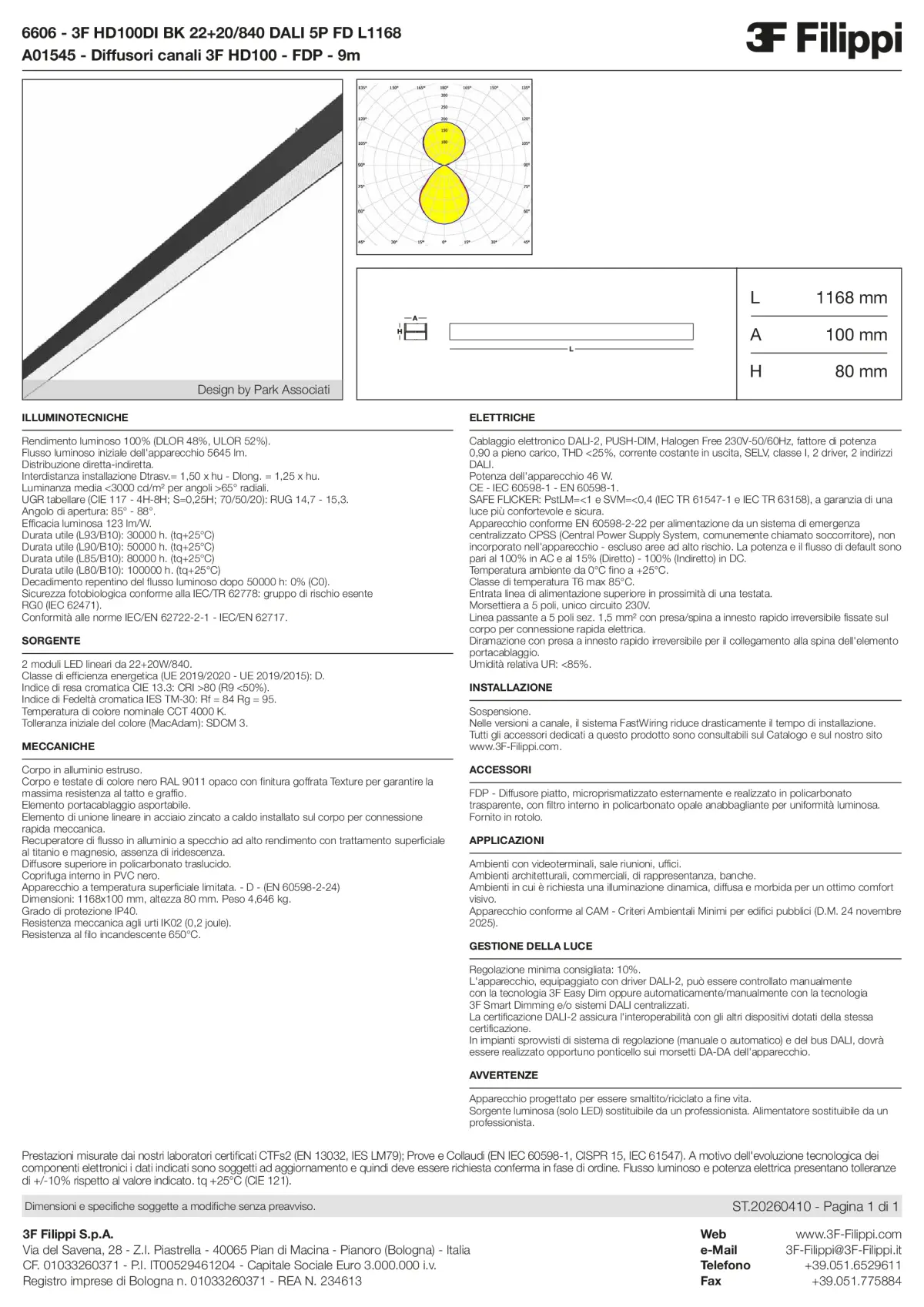 6606+A01545 - 3F HD100DI BK 22+20-840 DALI 5P FD L1168 + FDP - Datasheet - it