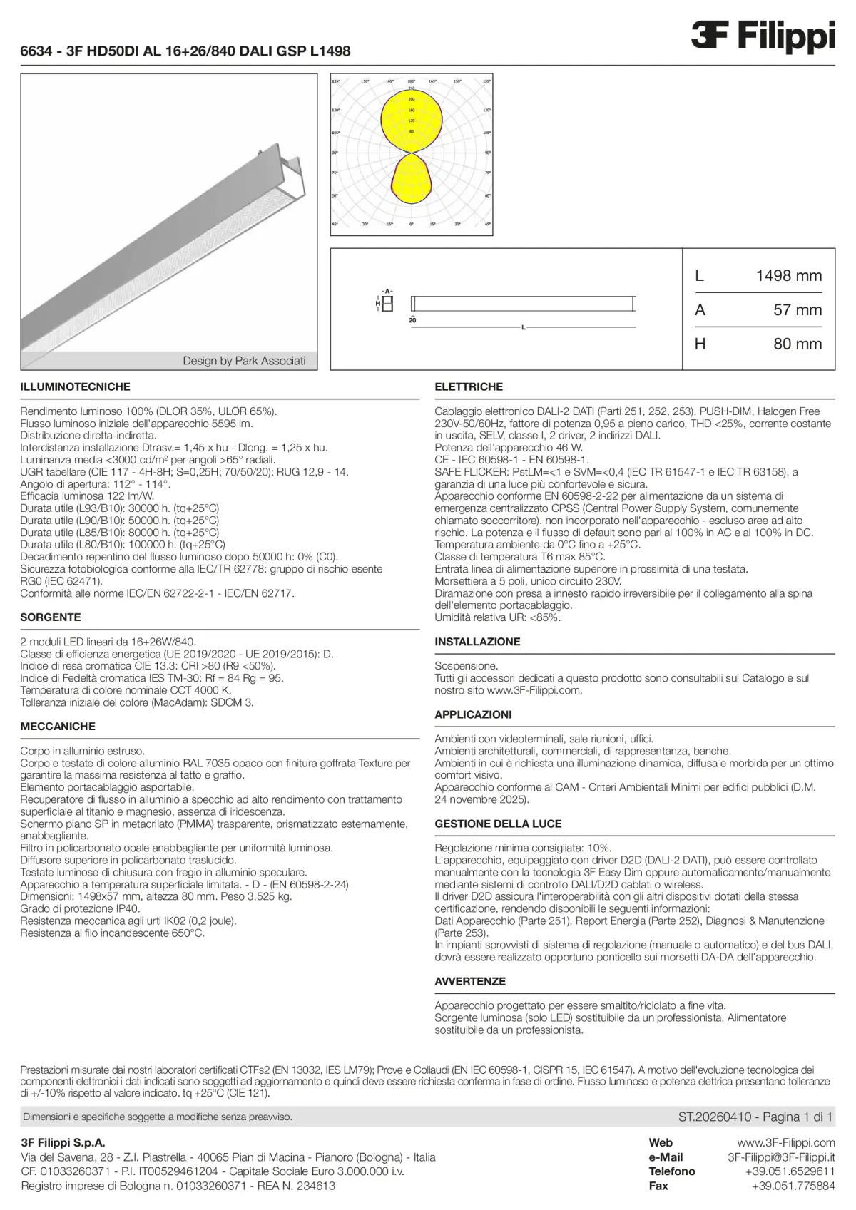 6634 - 3F HD50DI AL 16+26-840 DALI GSP L1498 - Datasheet - it