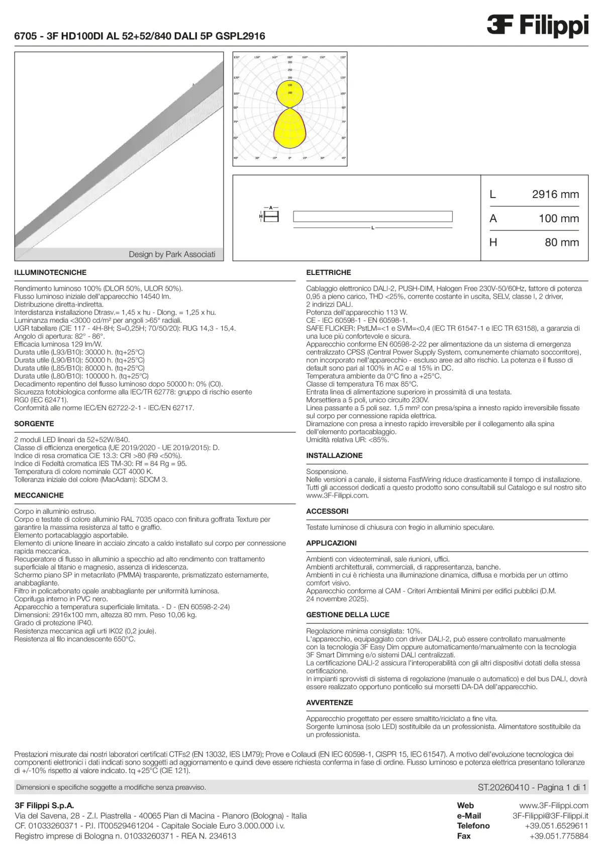 6705 - 3F HD100DI AL 52+52-840 DALI 5P GSPL2916 - Datasheet - it