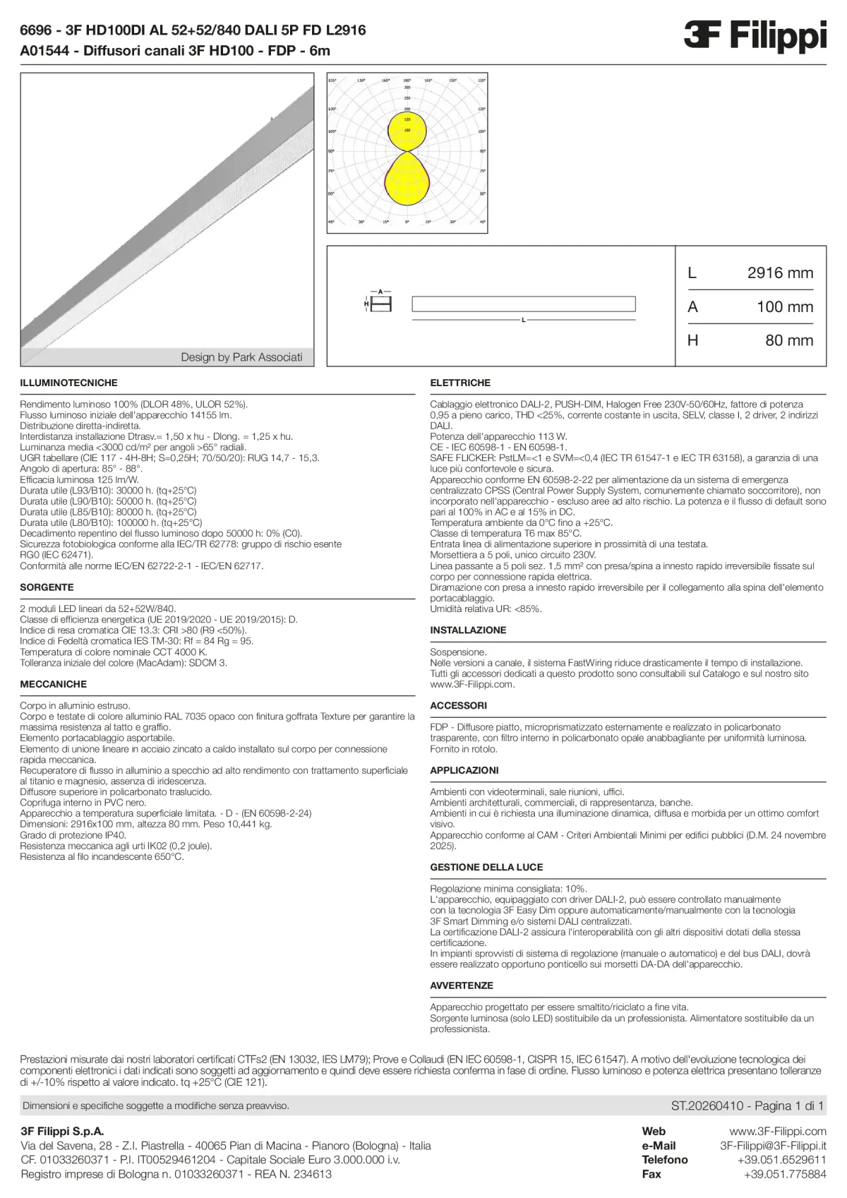 6696+A01544 - 3F HD100DI AL 52+52-840 DALI 5P FD L2916 + FDP - Datasheet - it