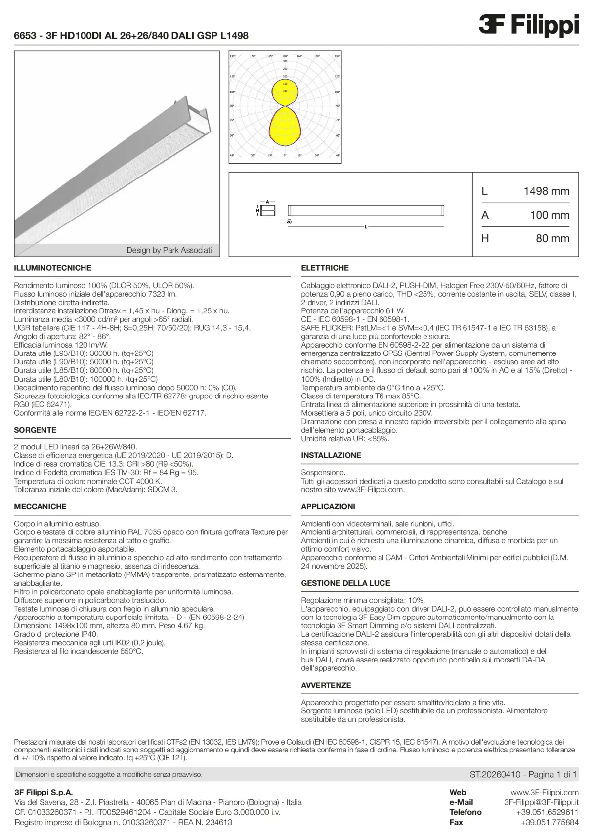 6653 - 3F HD100DI AL 26+26-840 DALI GSP L1498 - Datasheet - it