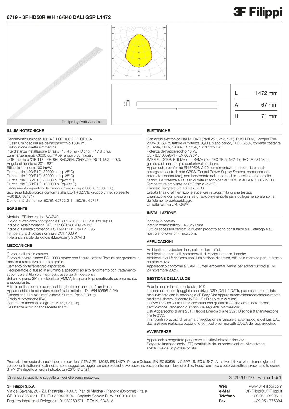 6719 - 3F HD50R WH 16-840 DALI GSP L1472 - Datasheet - it