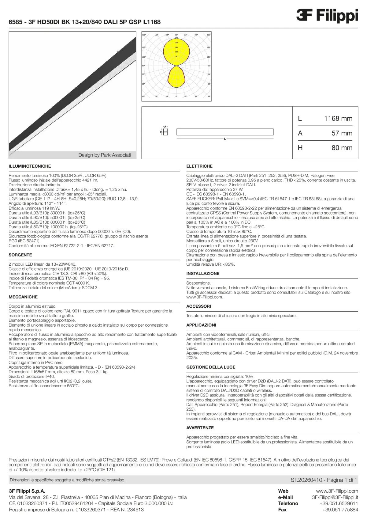 6585 - 3F HD50DI BK 13+20-840 DALI 5P GSP L1168 - Datasheet - it
