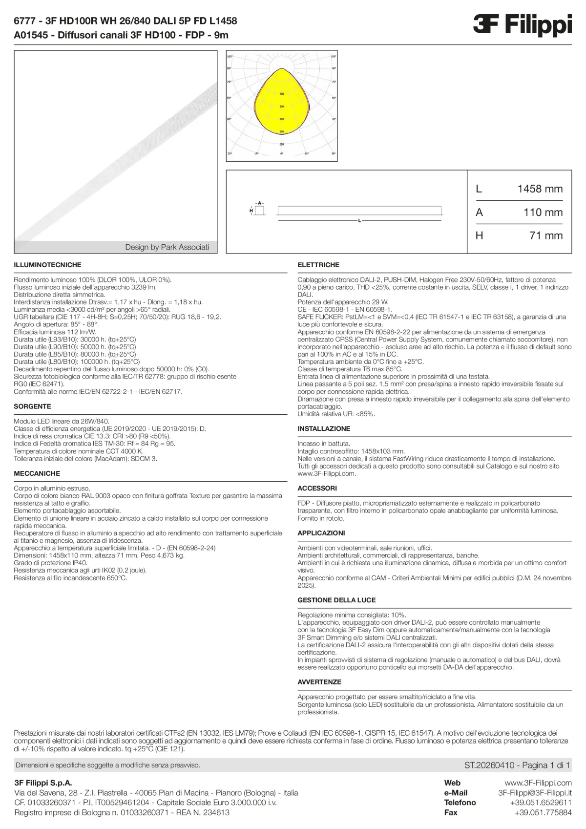 6777+A01545 - 3F HD100R WH 26-840 DALI 5P FD L1458 + FDP - Datasheet - it