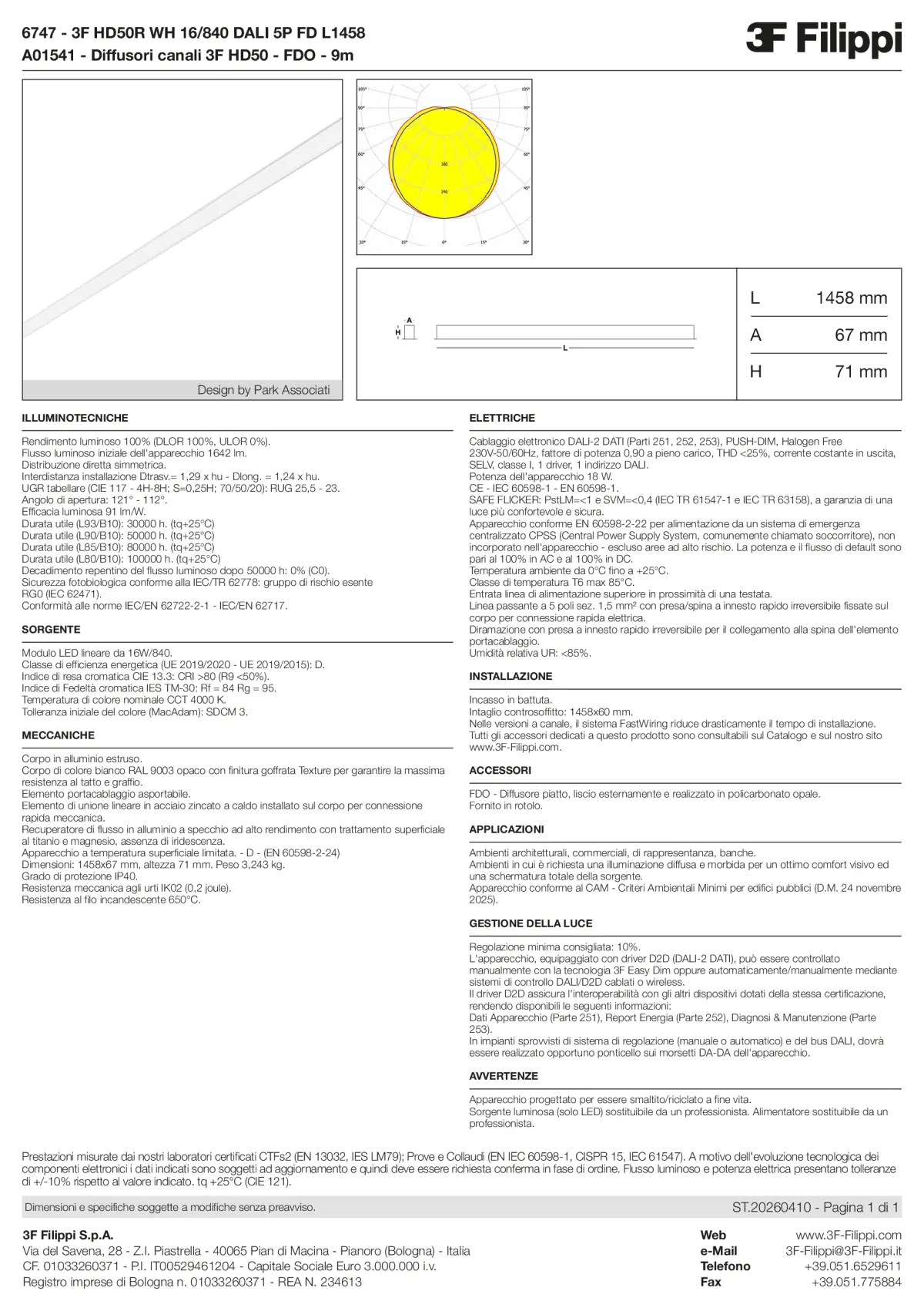 6747+A01541 - 3F HD50R WH 16-840 DALI 5P FD L1458 + FDO - Datasheet - it