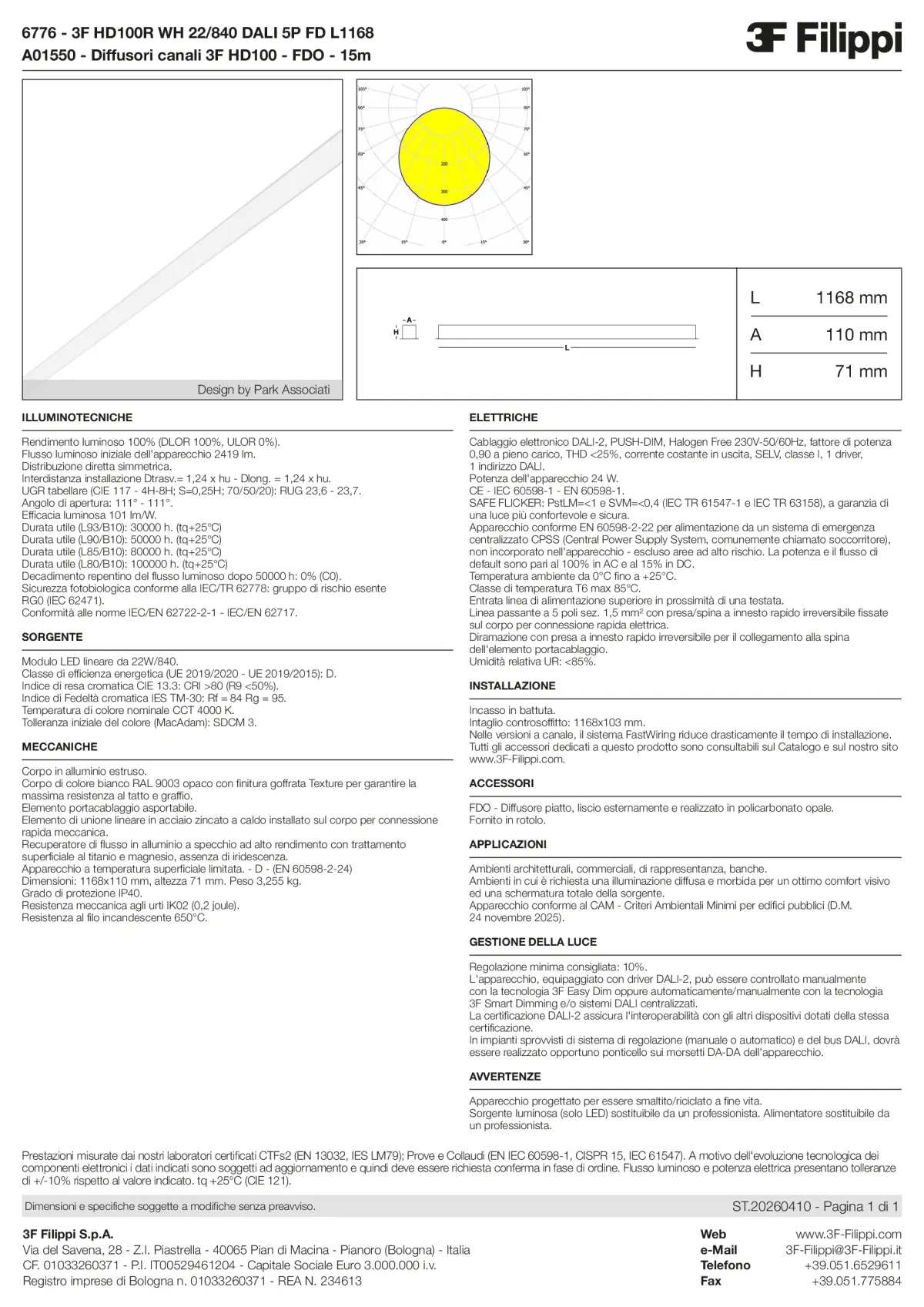 6776+A01550 - 3F HD100R WH 22-840 DALI 5P FD L1168 + FDO - Datasheet - it
