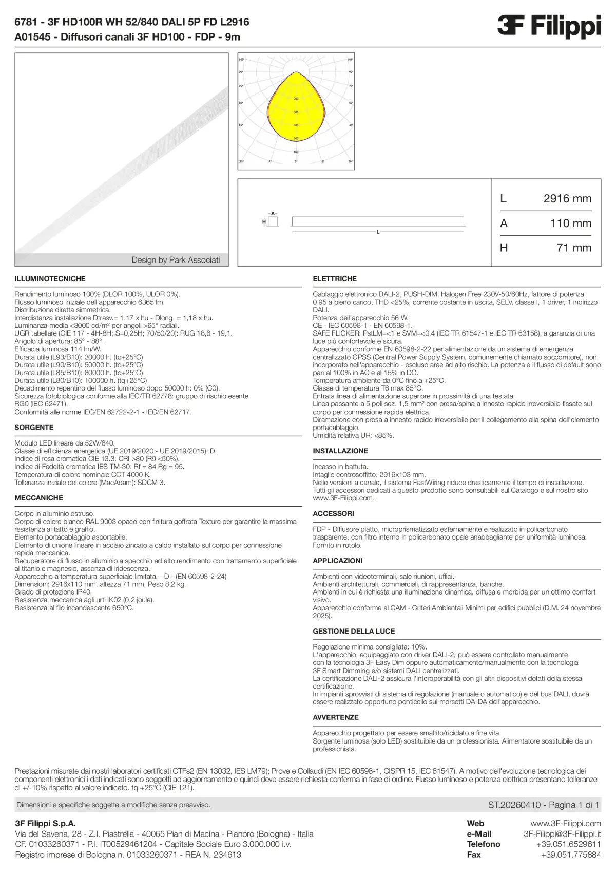 6781+A01545 - 3F HD100R WH 52-840 DALI 5P FD L2916 + FDP - Datasheet - it
