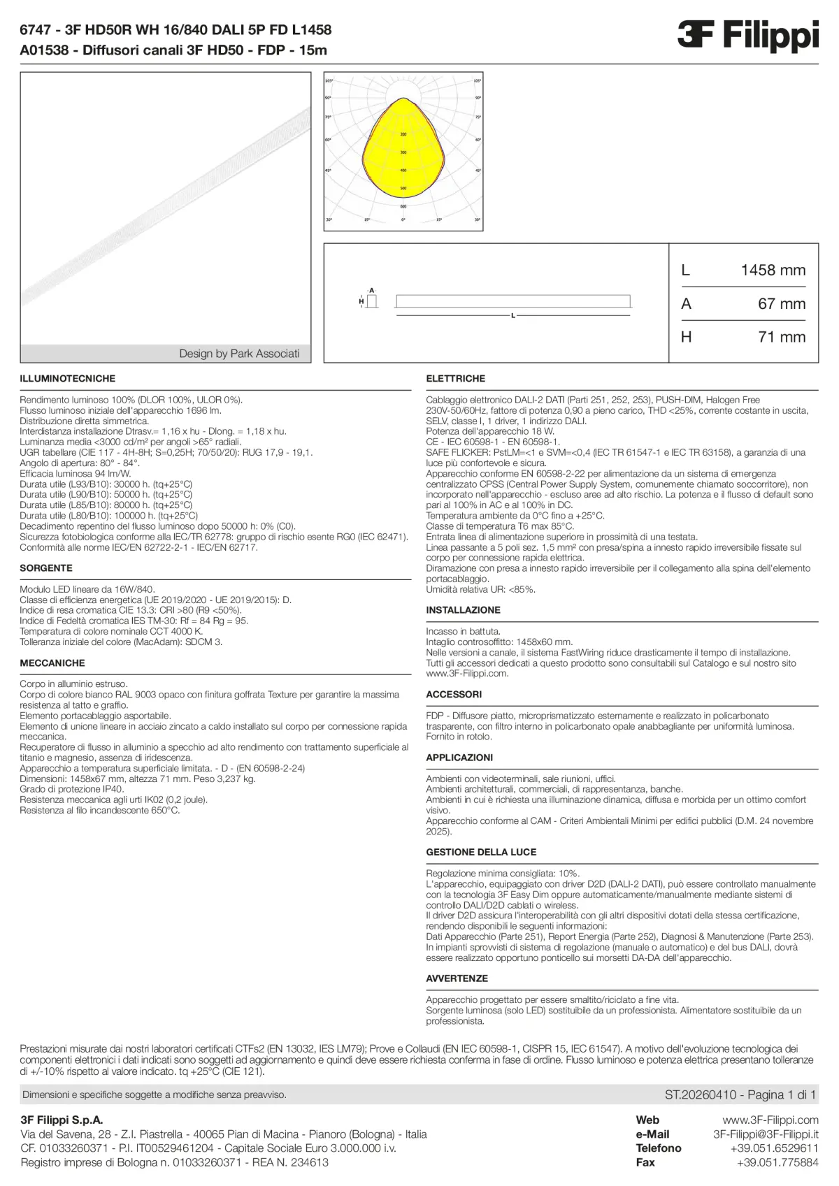 6747+A01538 - 3F HD50R WH 16-840 DALI 5P FD L1458 + FDP - Datasheet - it