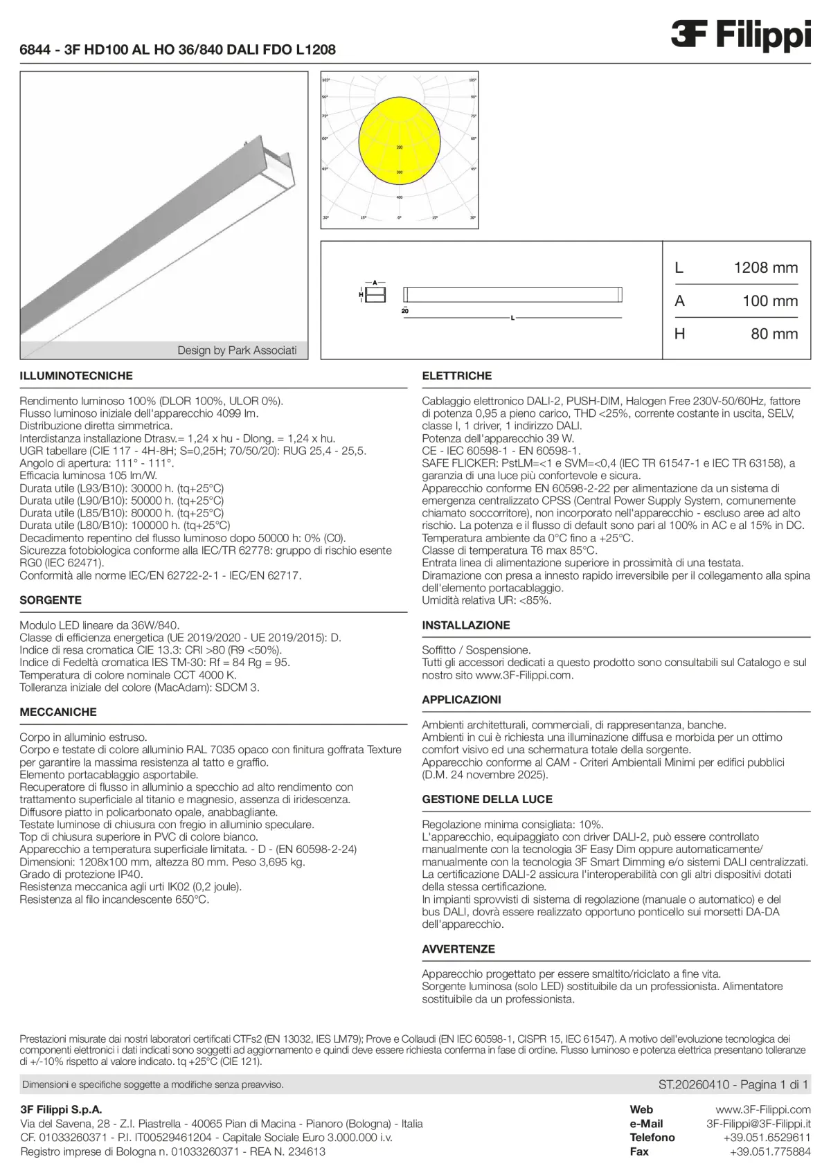 6844 - 3F HD100 AL HO 36-840 DALI FDO L1208 - Datasheet - it