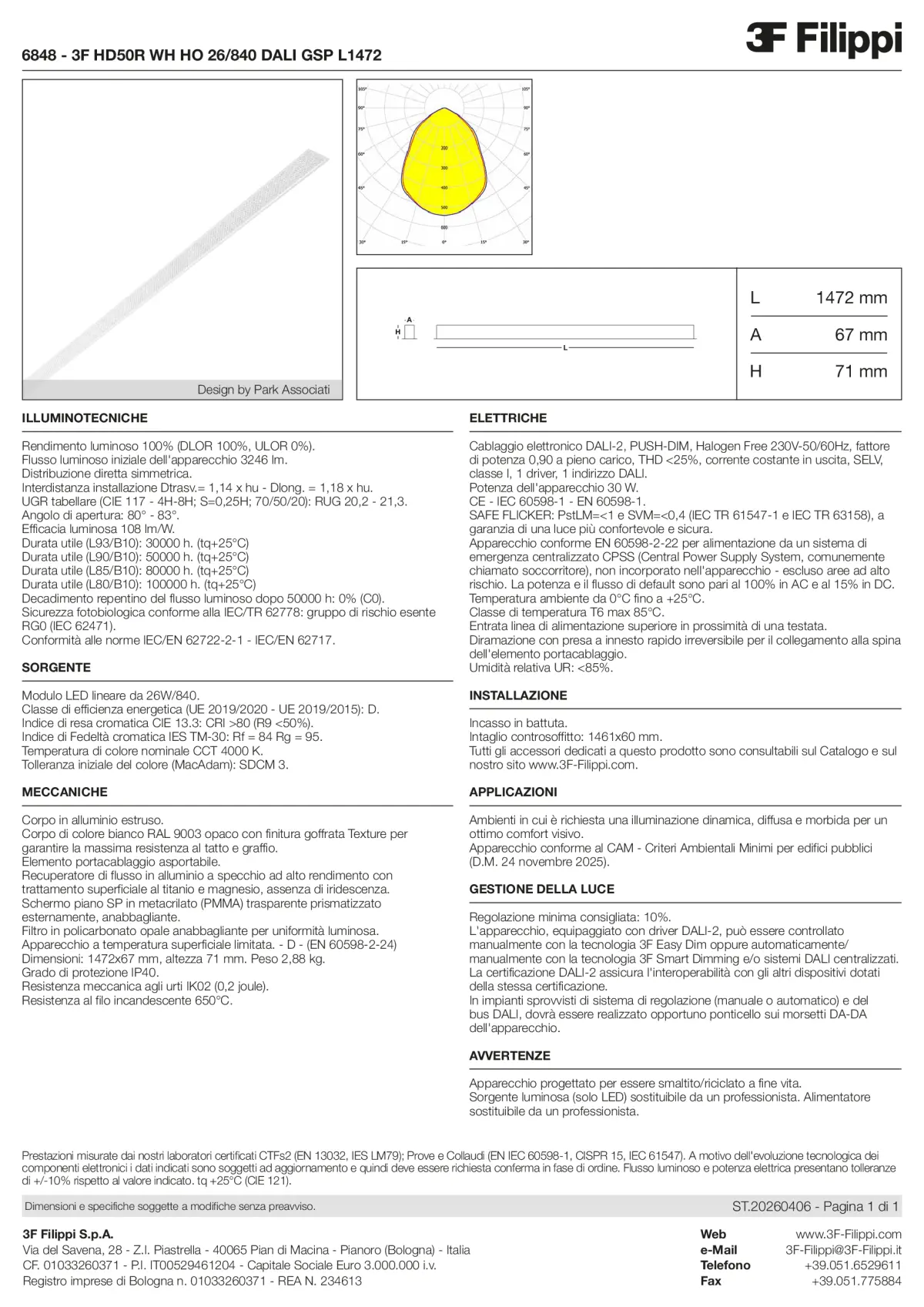 6848 - 3F HD50R WH HO 26-840 DALI GSP L1472 - Datasheet - it