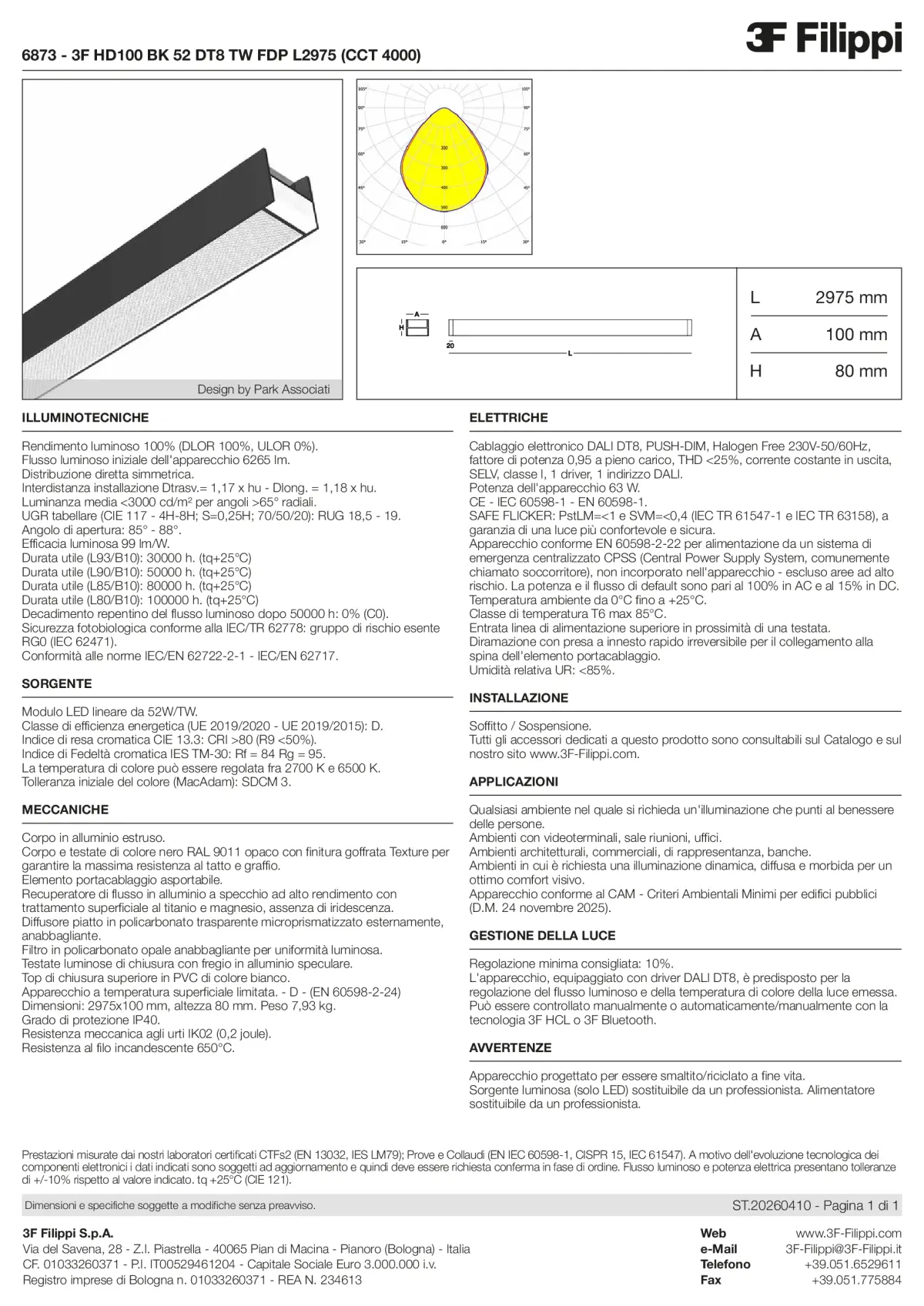 6873 - 3F HD100 BK 52 DT8 TW FDP L2975 (CCT 4000) - Datasheet - it