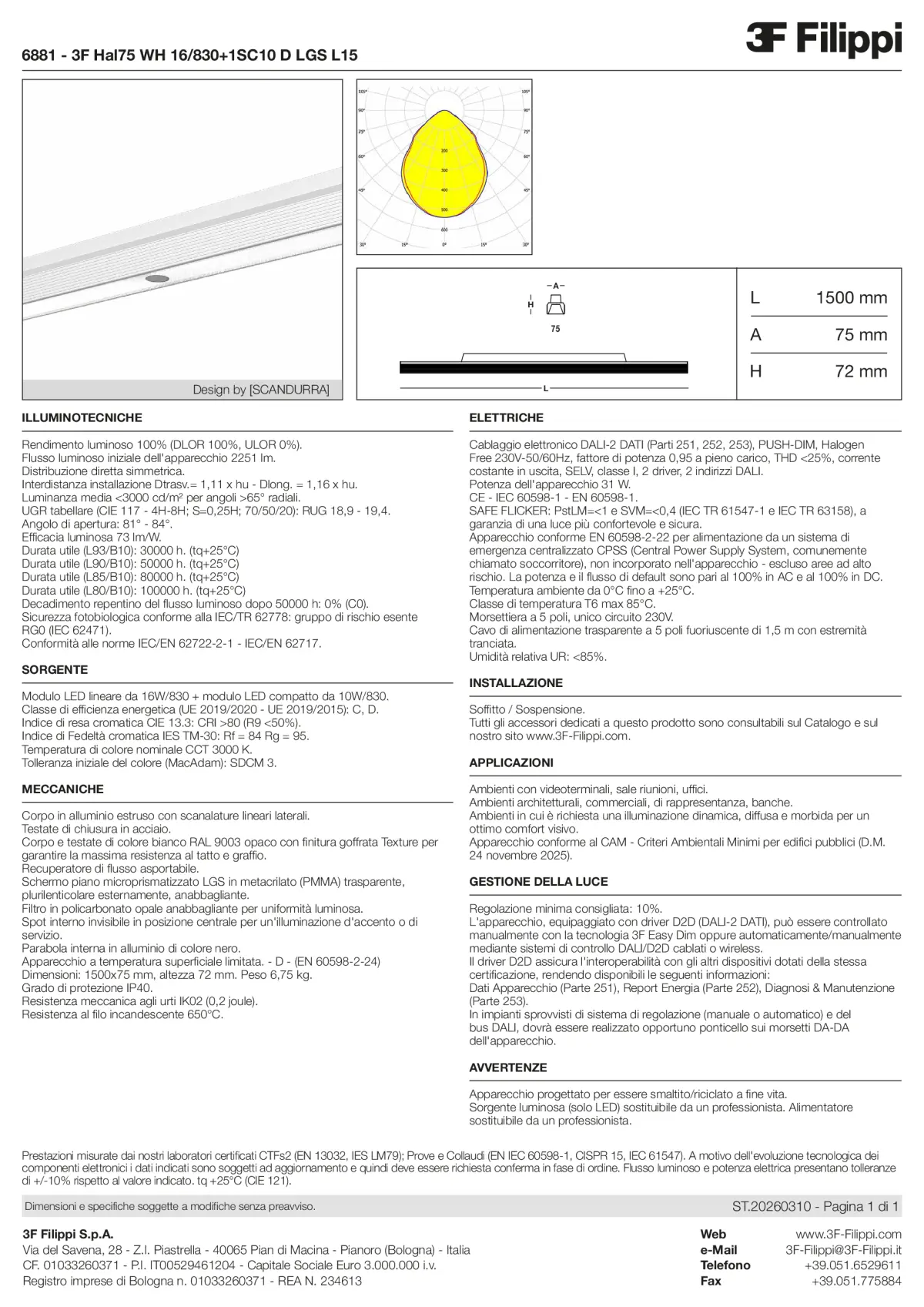 6881 - 3F Hal75 WH 16-830+1SC10 D LGS L15 - Datasheet - it