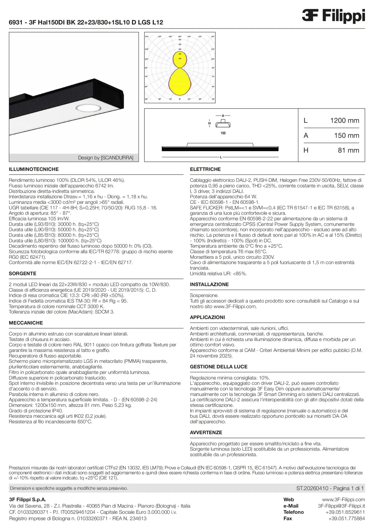 6931 - 3F Hal150DI BK 22+23-830+1SL10 D LGS L12 - Datasheet - it