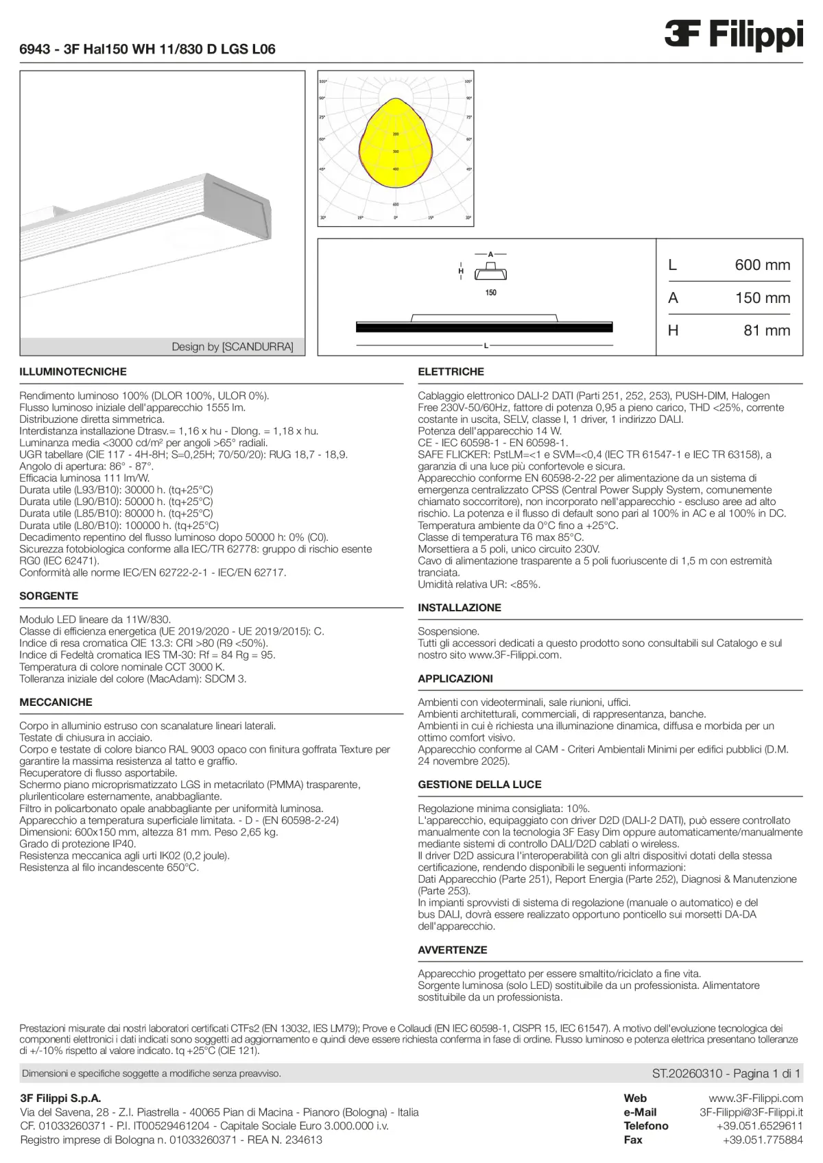 6943 - 3F Hal150 WH 11-830 D LGS L06 - Datasheet - it
