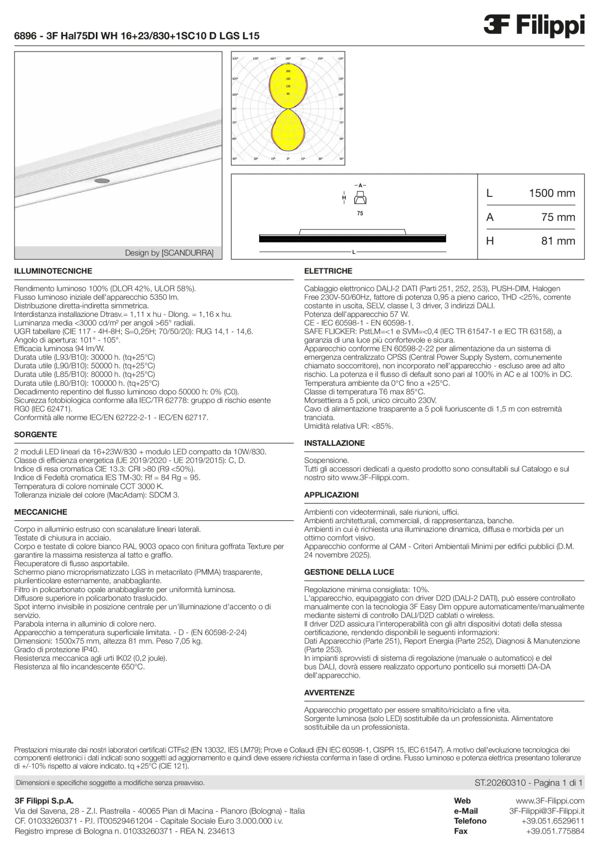 6896 - 3F Hal75DI WH 16+23-830+1SC10 D LGS L15 - Datasheet - it