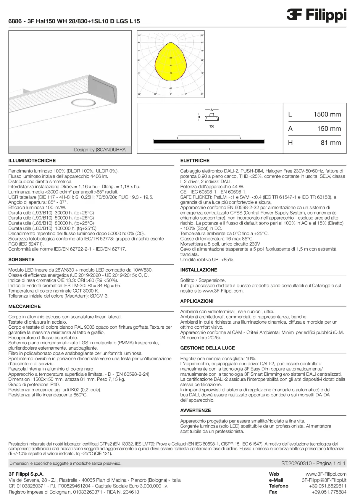 6886 - 3F Hal150 WH 28-830+1SL10 D LGS L15 - Datasheet - it