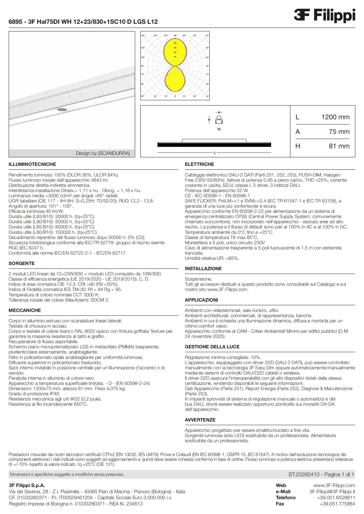 6895 - 3F Hal75DI WH 12+23-830+1SC10 D LGS L12 - Datasheet - it