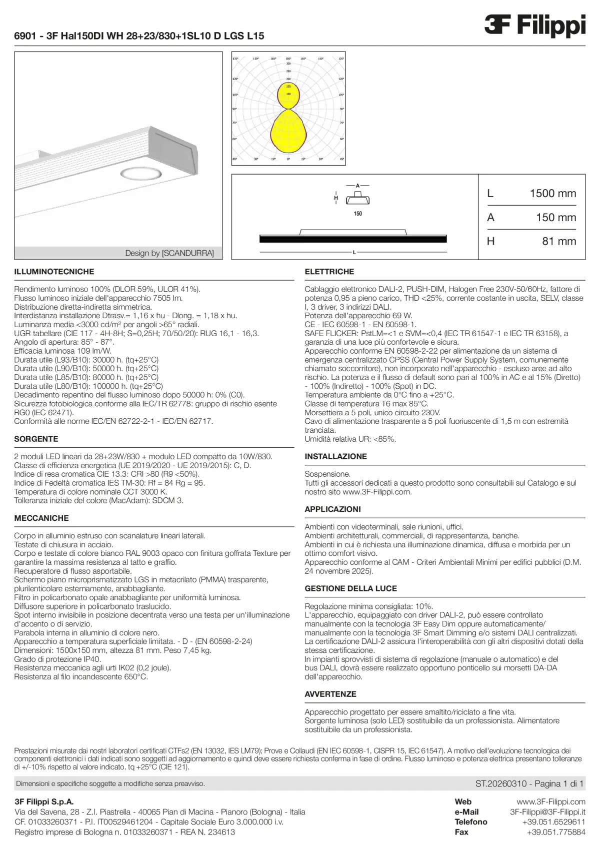 6901 - 3F Hal150DI WH 28+23-830+1SL10 D LGS L15 - Datasheet - it