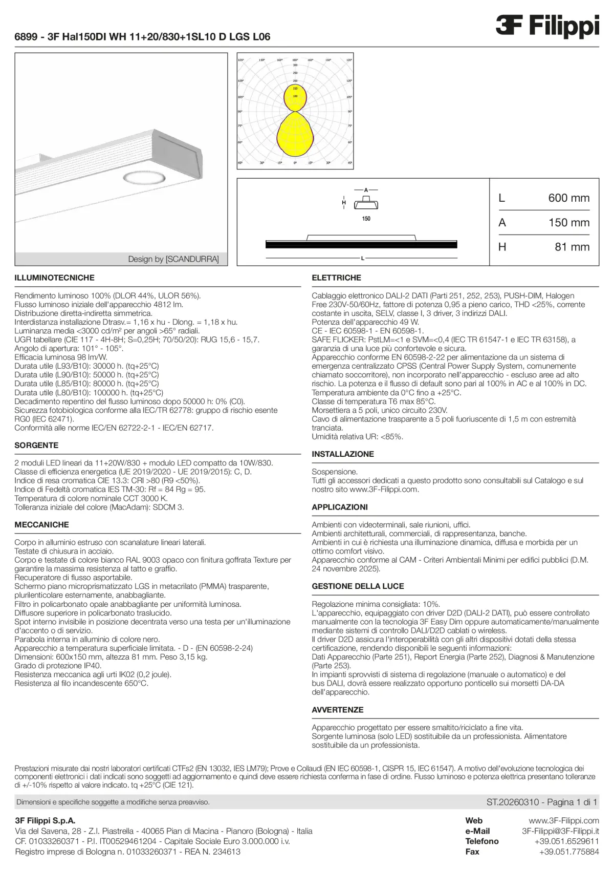 6899 - 3F Hal150DI WH 11+20-830+1SL10 D LGS L06 - Datasheet - it
