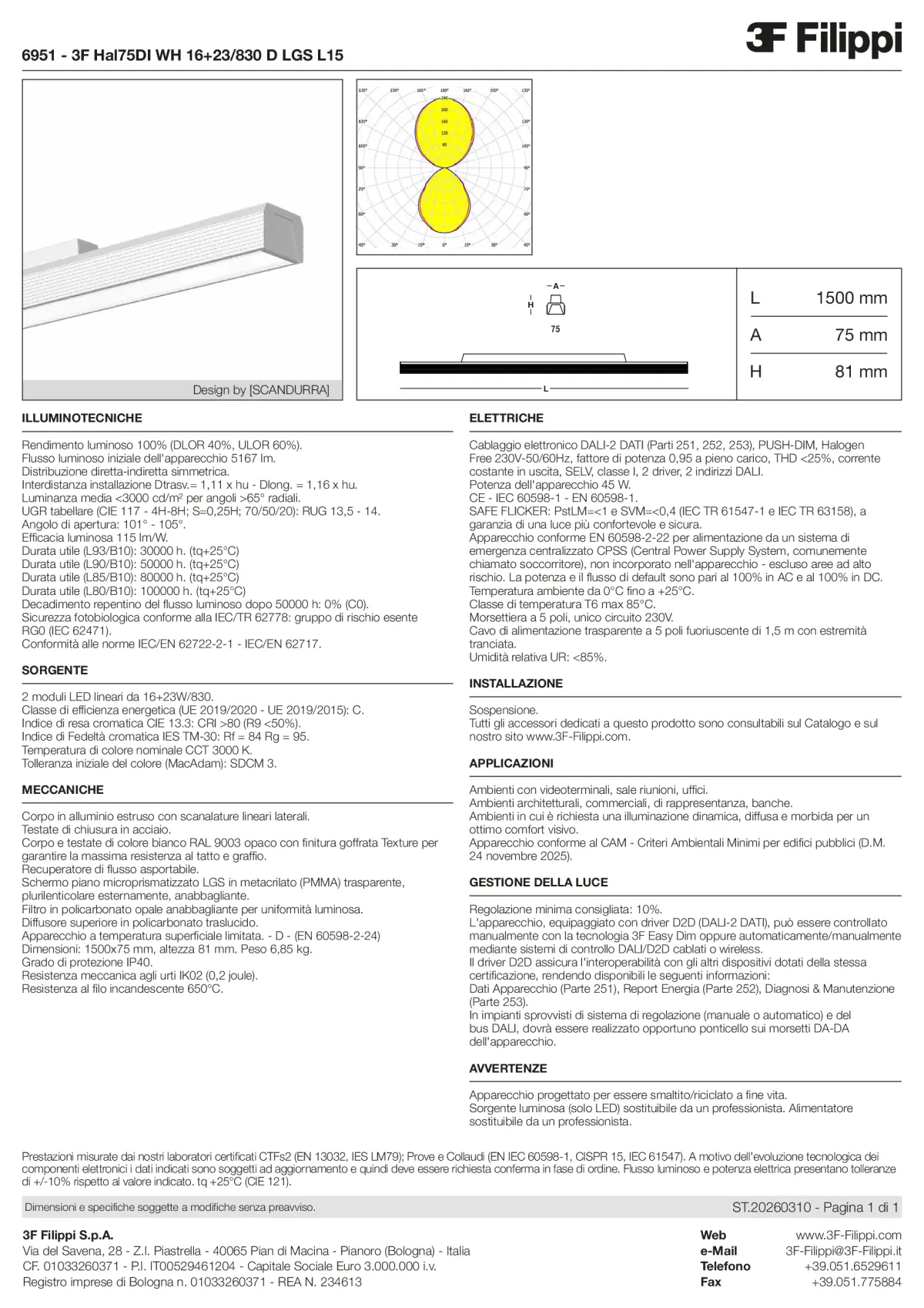 6951 - 3F Hal75DI WH 16+23-830 D LGS L15 - Datasheet - it