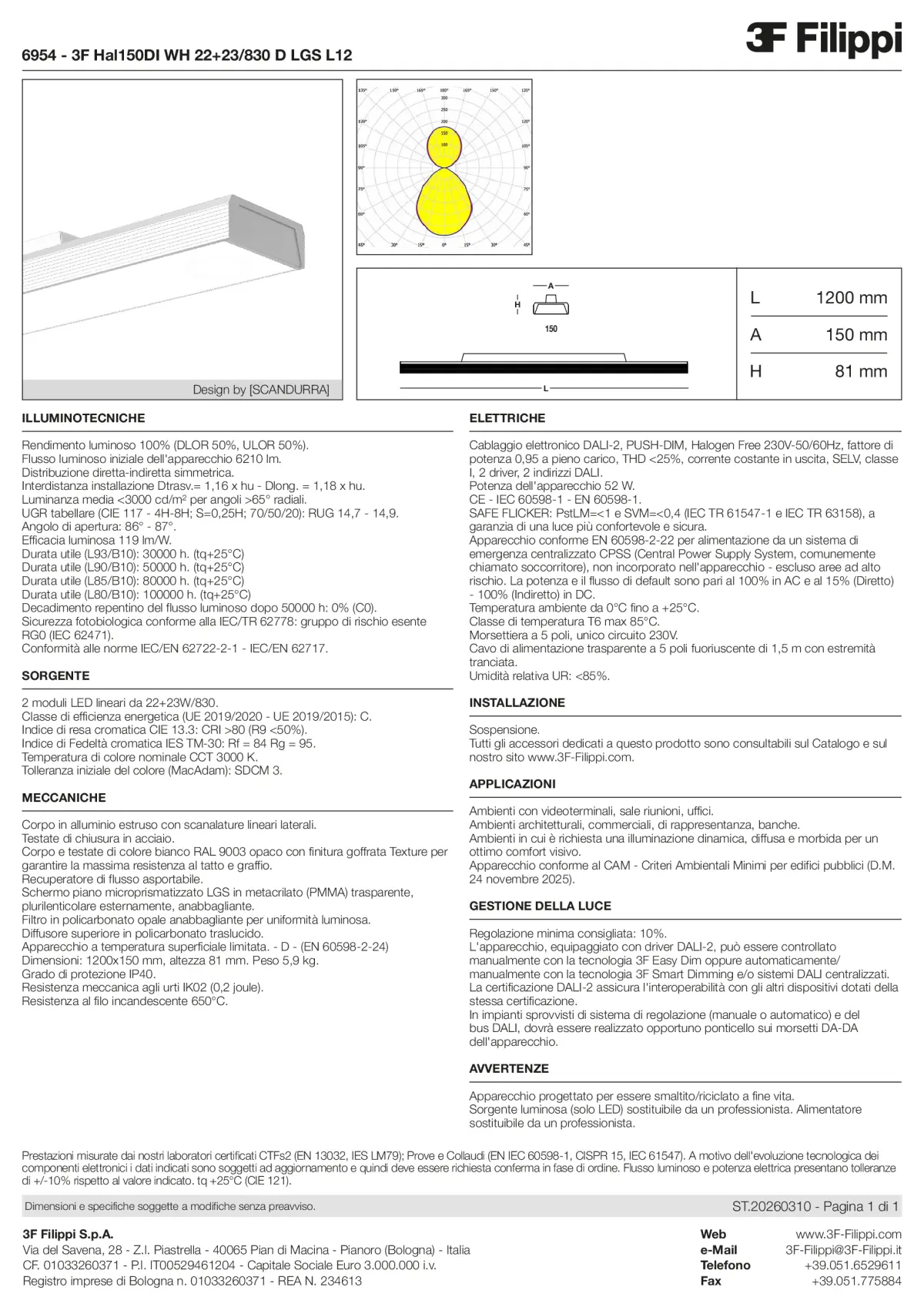 6954 - 3F Hal150DI WH 22+23-830 D LGS L12 - Datasheet - it
