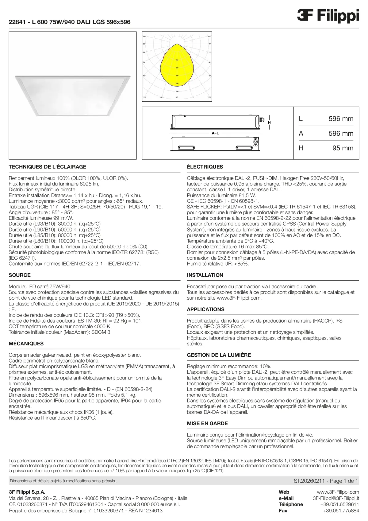 22841 - L 600 75W-940 DALI LGS 596x596 - Datasheet - fr