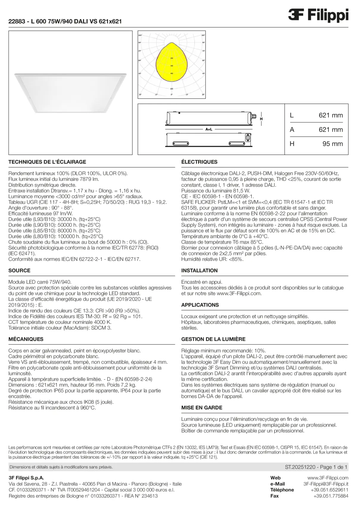 22883 - L 600 75W-940 DALI VS 621x621 - Datasheet - fr