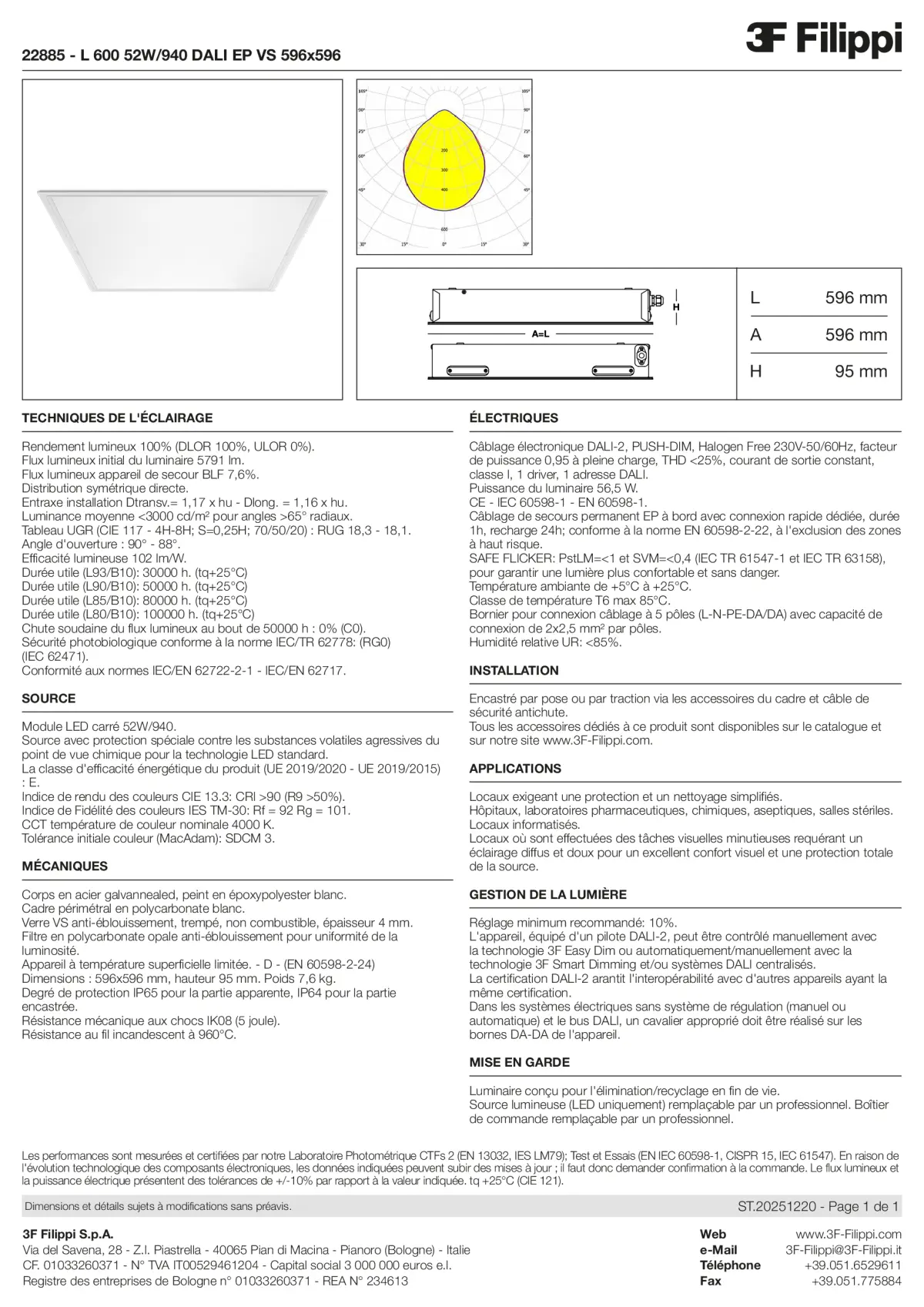 22885 - L 600 52W-940 DALI EP VS 596x596 - Datasheet - fr