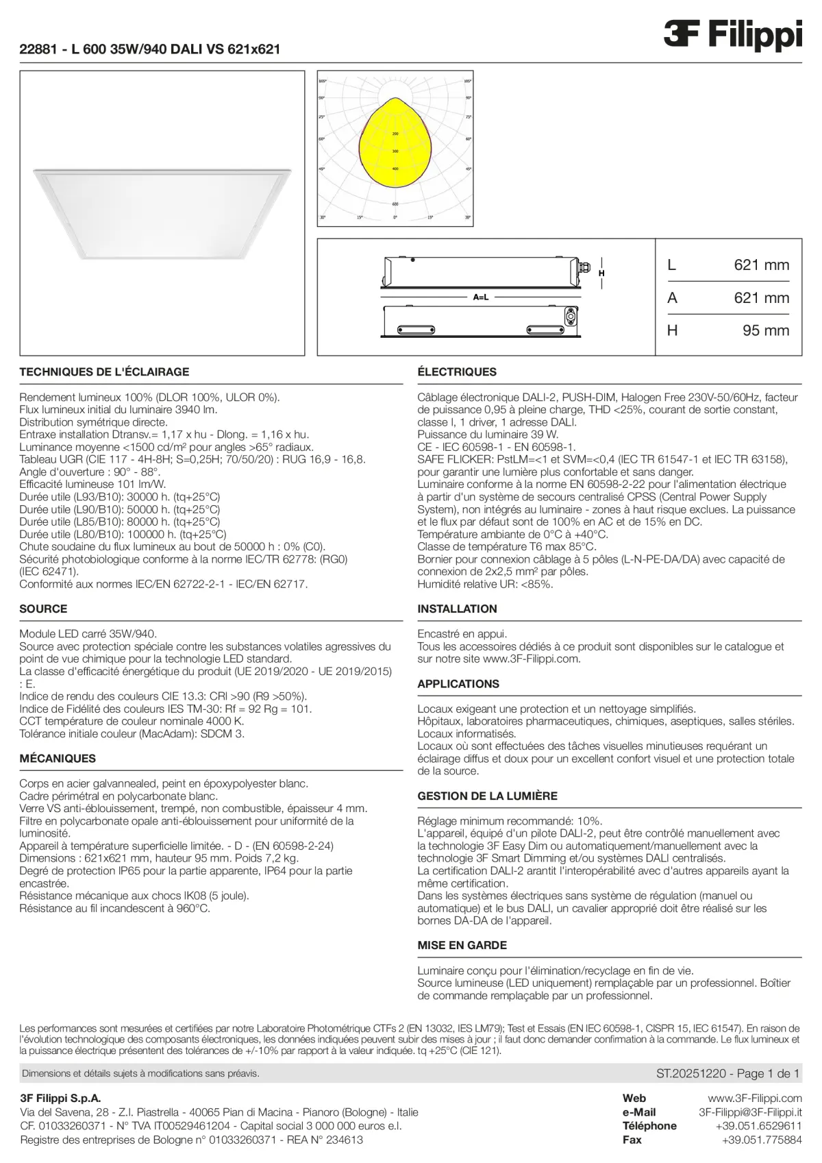 22881 - L 600 35W-940 DALI VS 621x621 - Datasheet - fr