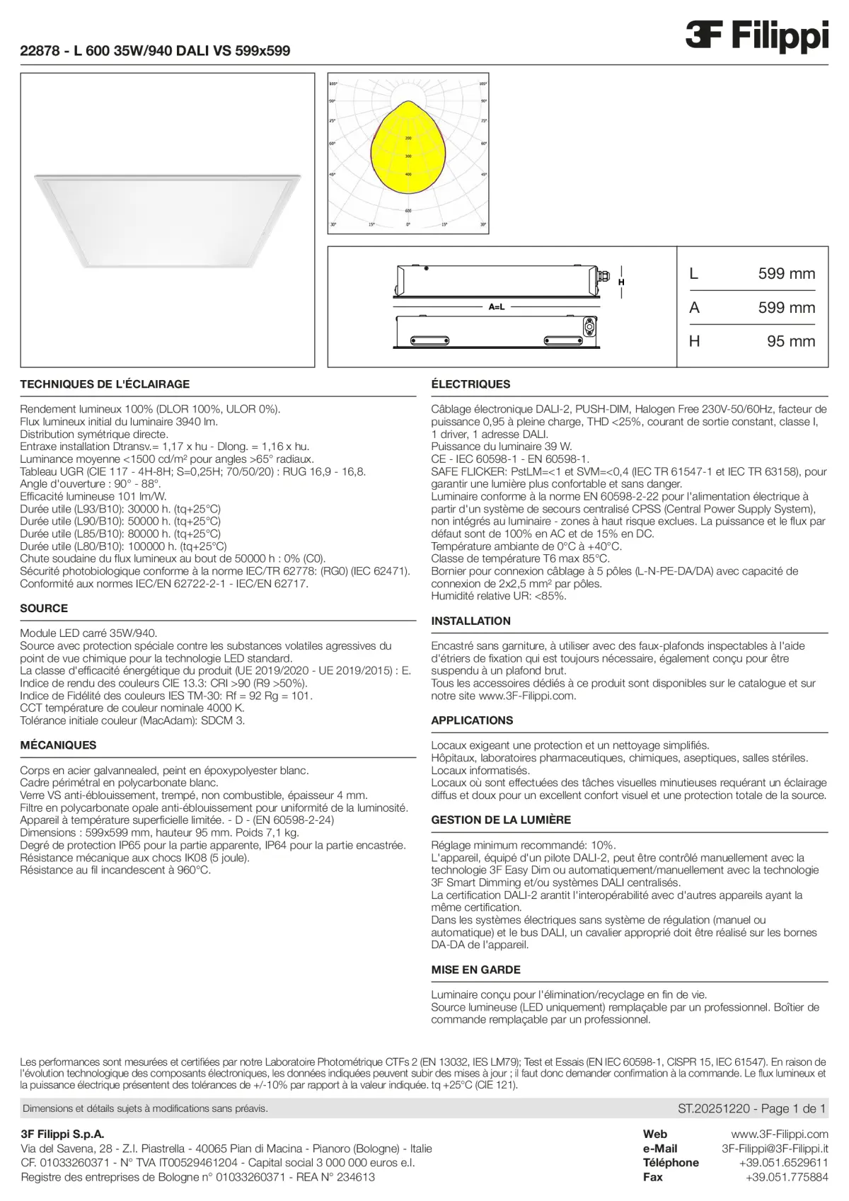 22878 - L 600 35W-940 DALI VS 599x599 - Datasheet - fr