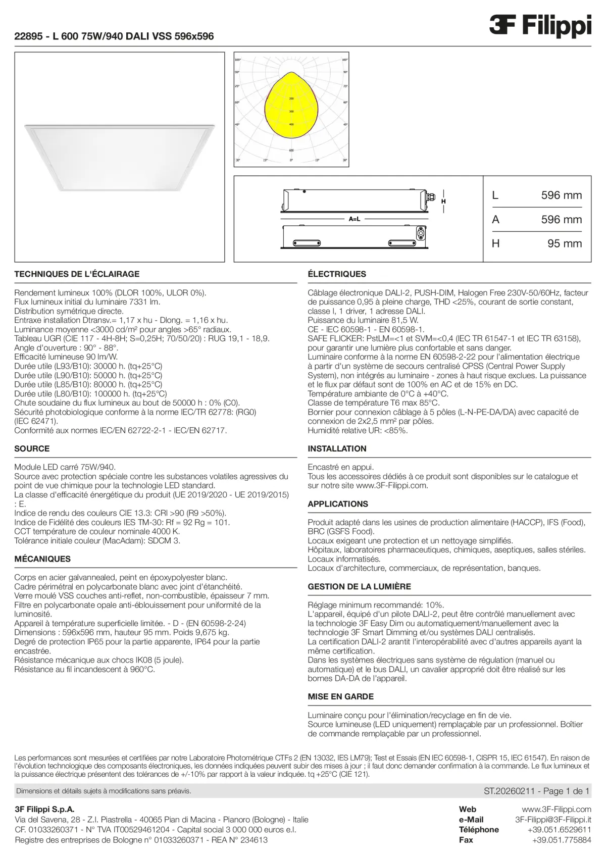 22895 - L 600 75W-940 DALI VSS 596x596 - Datasheet - fr