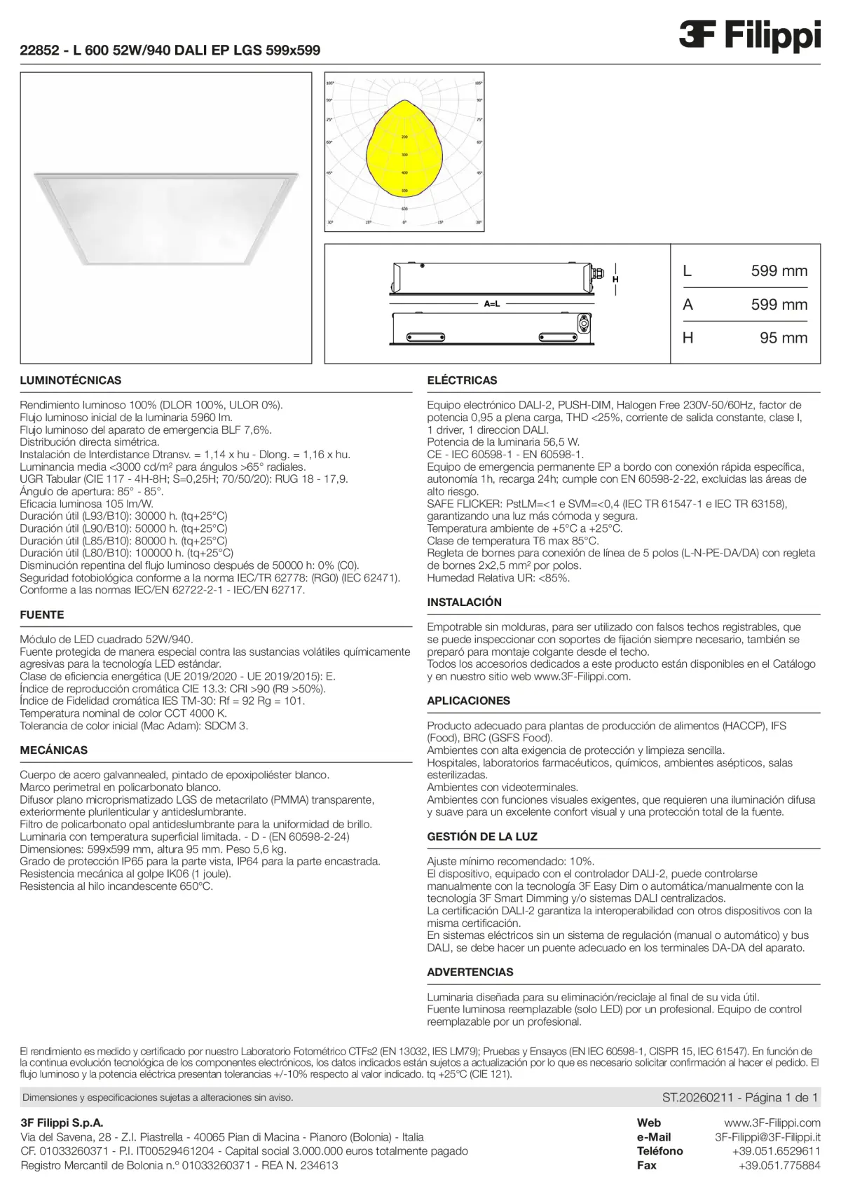 22852 - L 600 52W-940 DALI EP LGS 599x599 - Datasheet - es