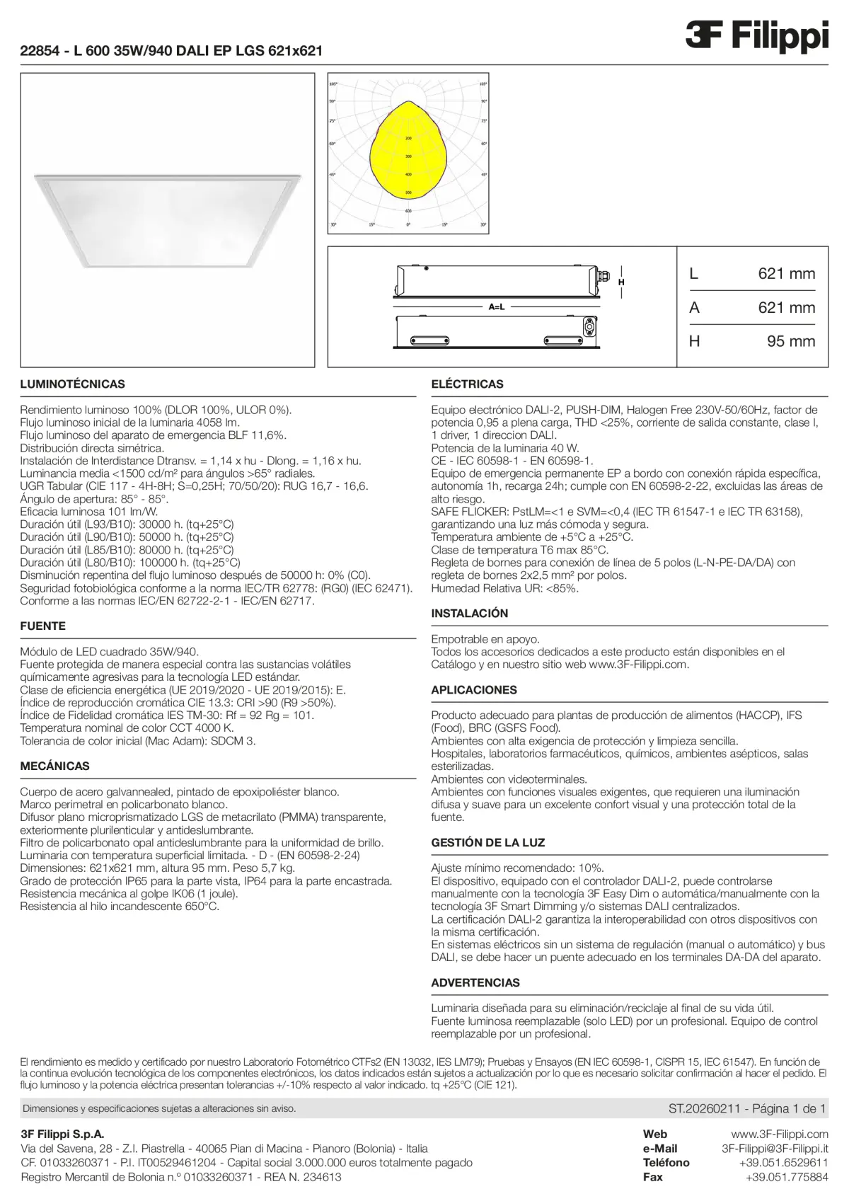 22854 - L 600 35W-940 DALI EP LGS 621x621 - Datasheet - es
